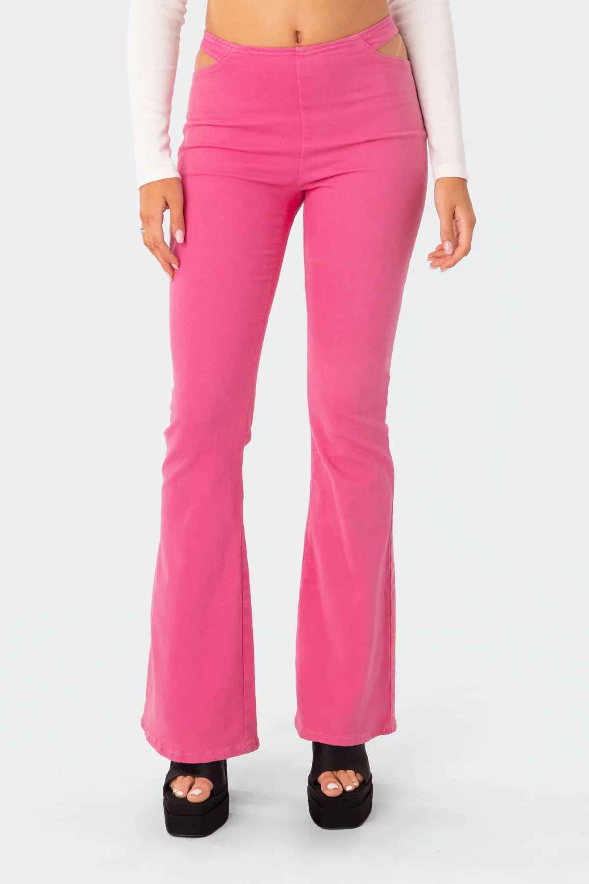 Kira Cut-Out Flared Jeans - Image 2