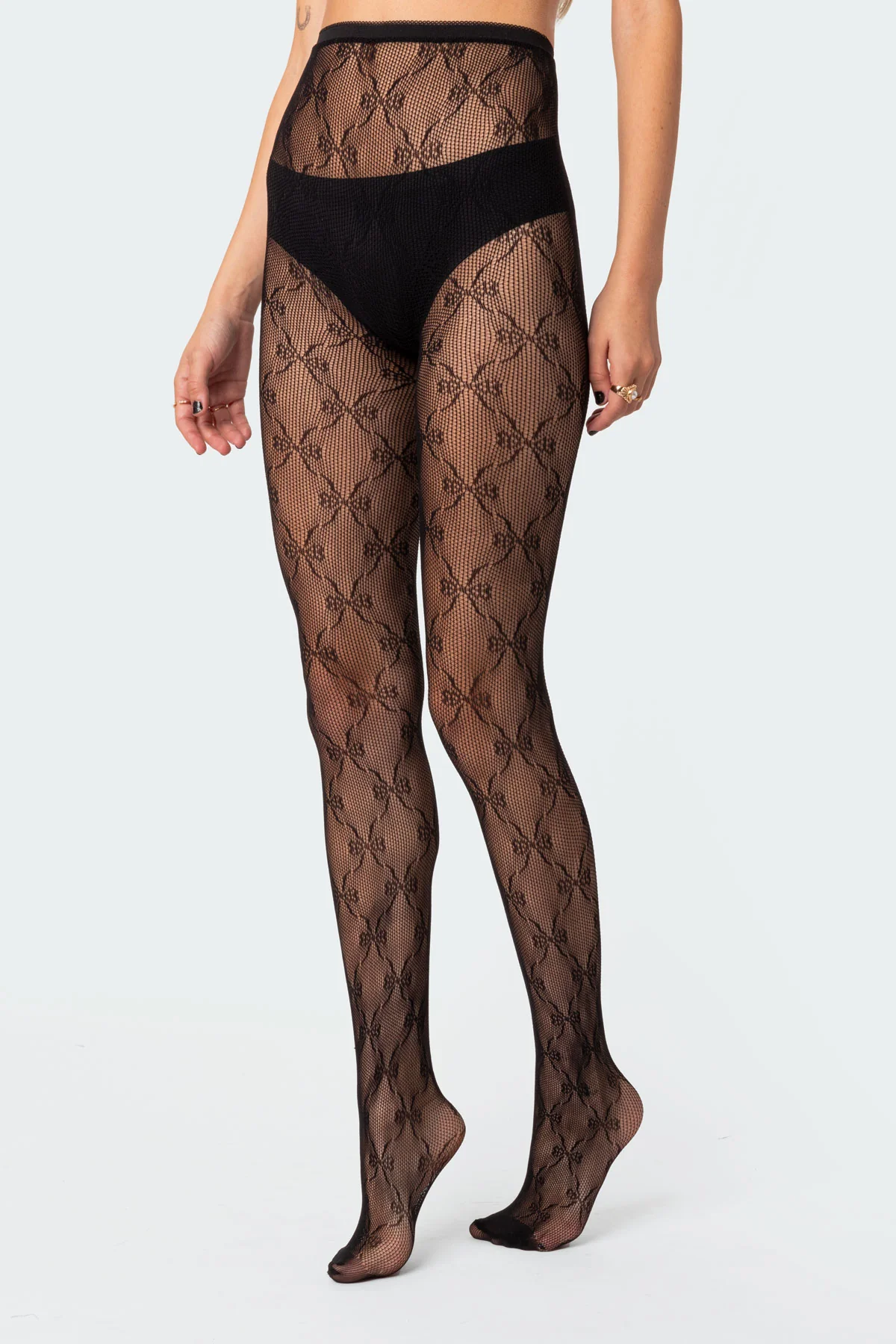 Embroidered Lacey Tights - Image 2