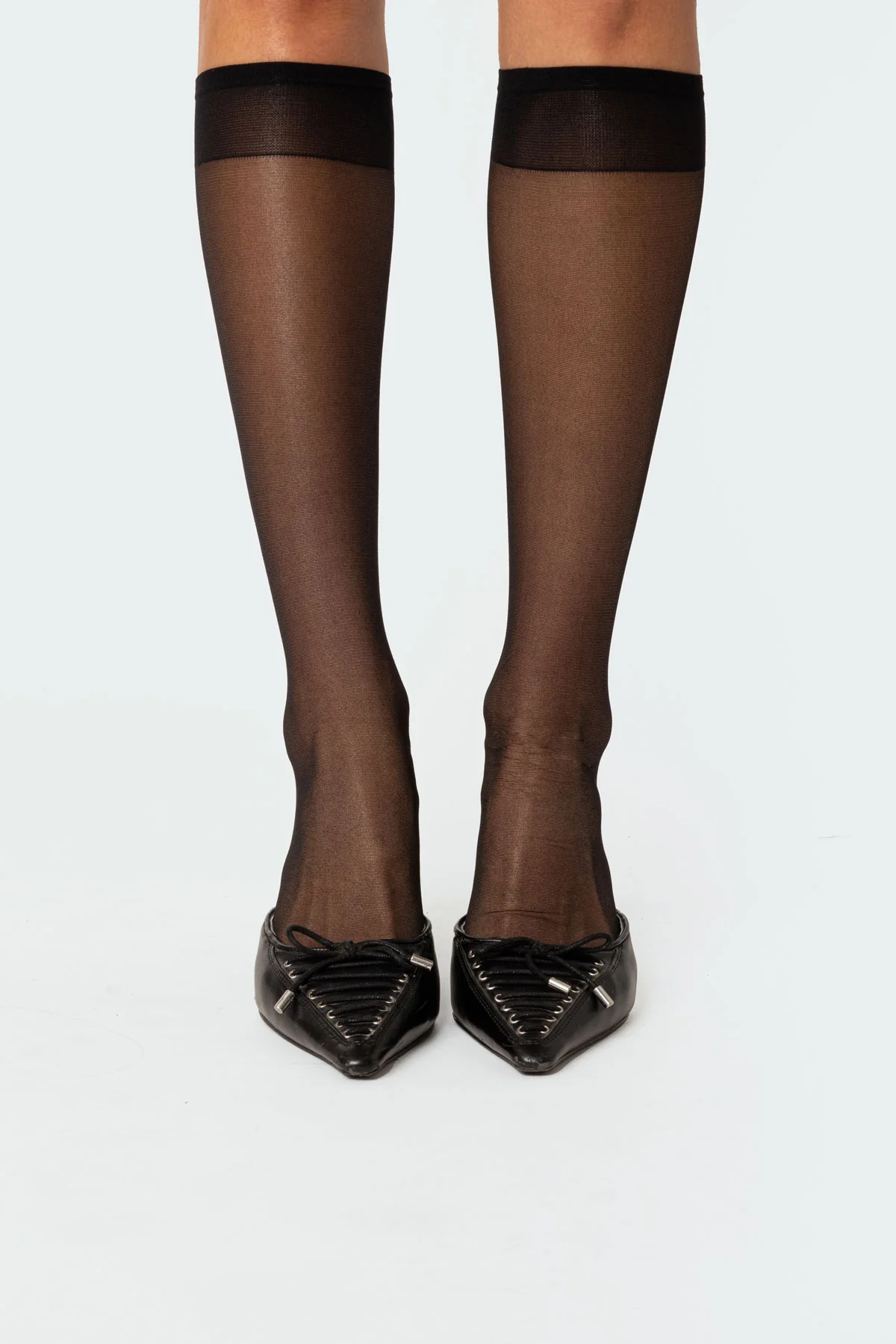 Sheer Mesh Knee High Socks - Image 2