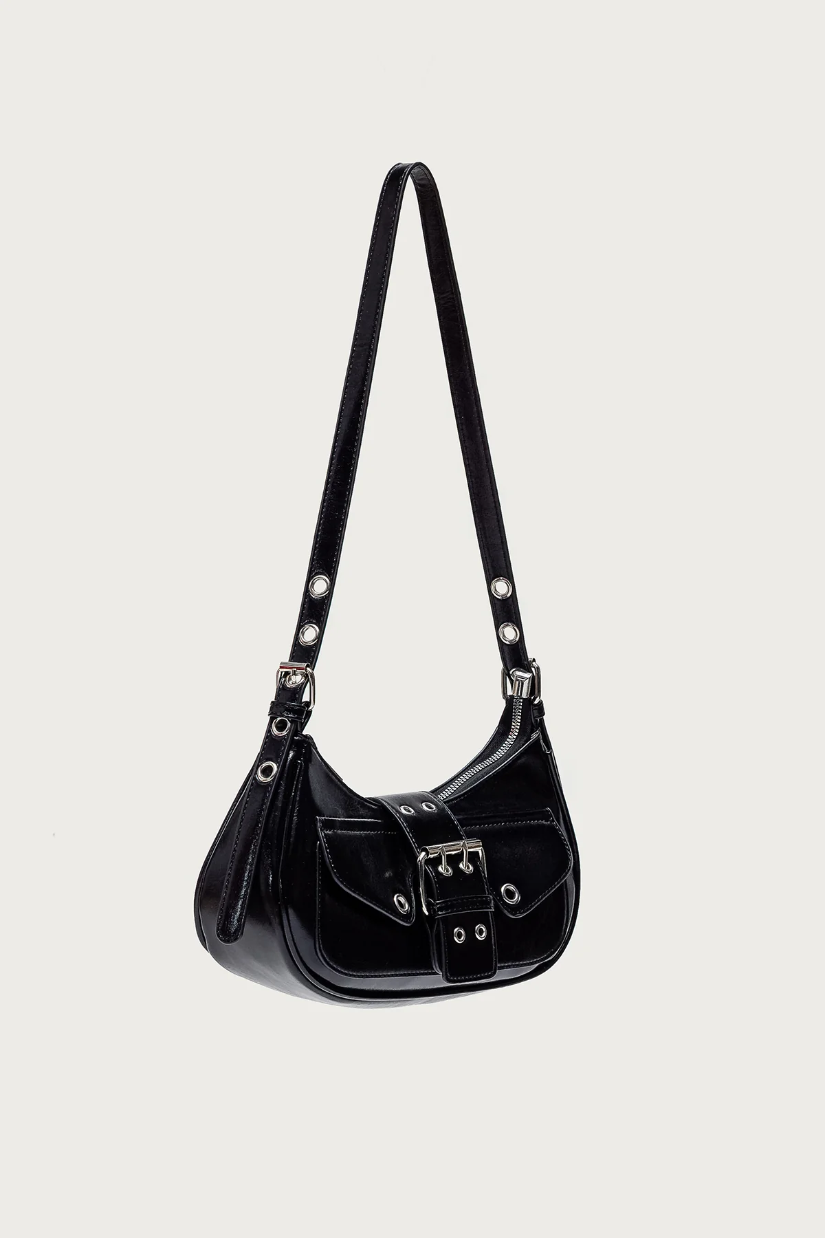 Washed Faux Leather Buckle Bag - Image 3