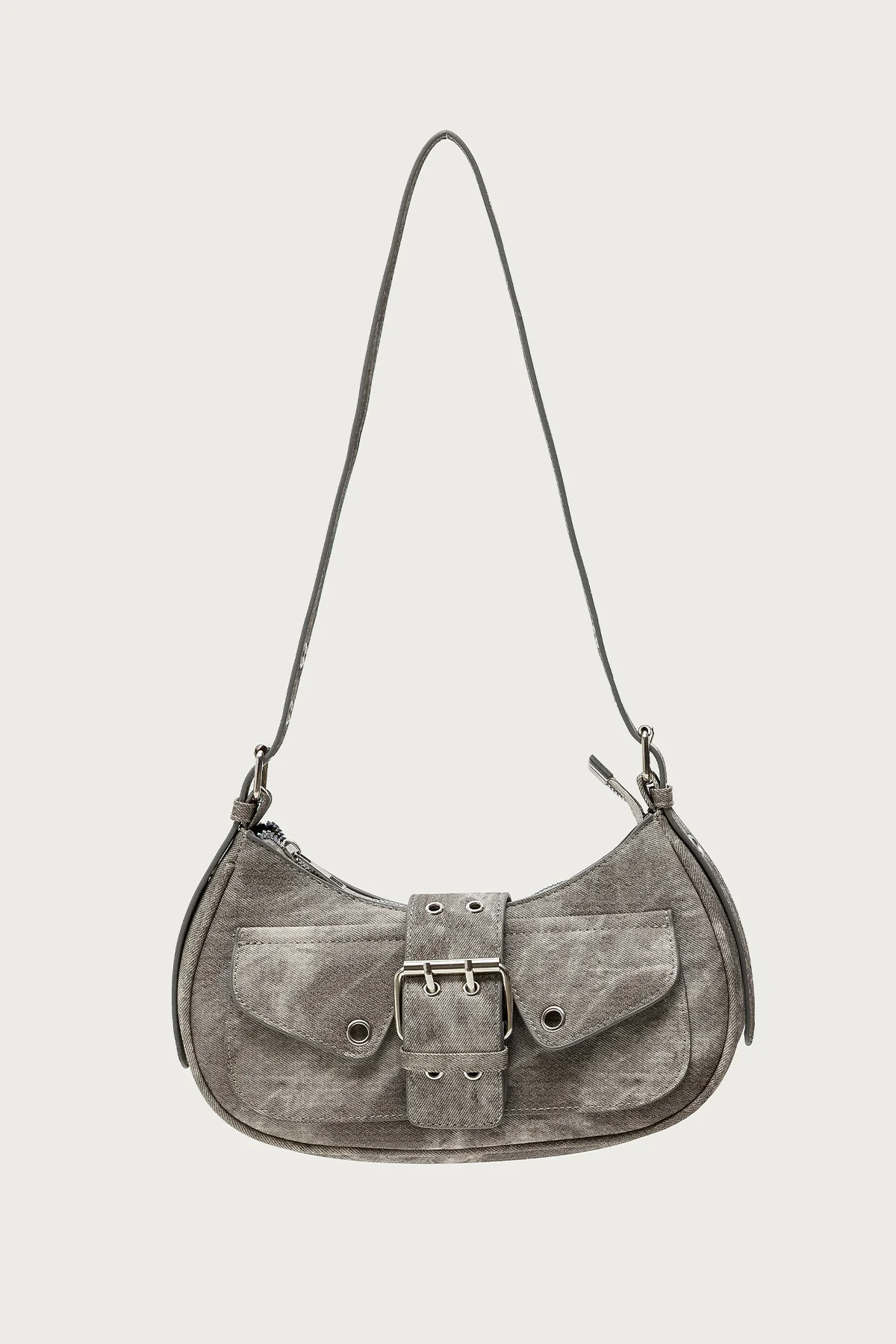 Washed Faux Leather Buckle Bag - Image 2