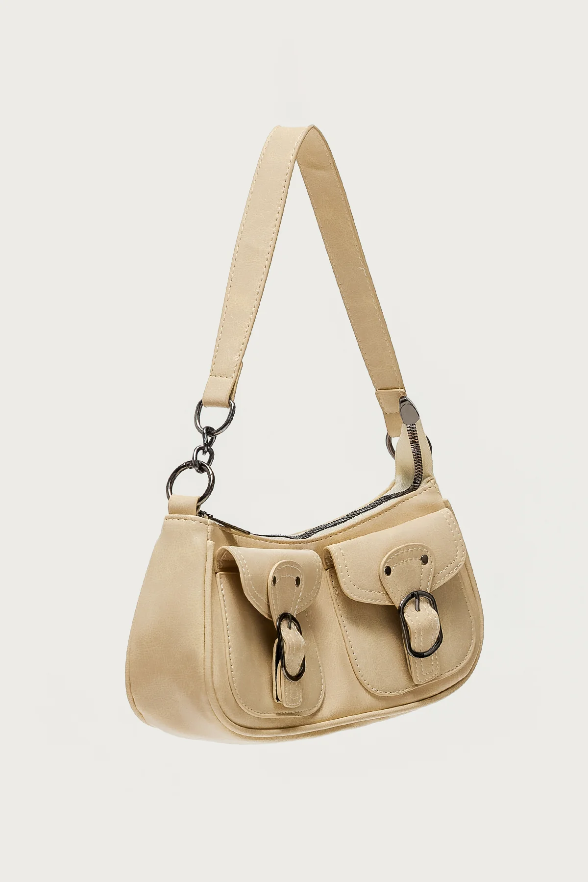 Distressed Faux Leather Buckle Bag - Image 4