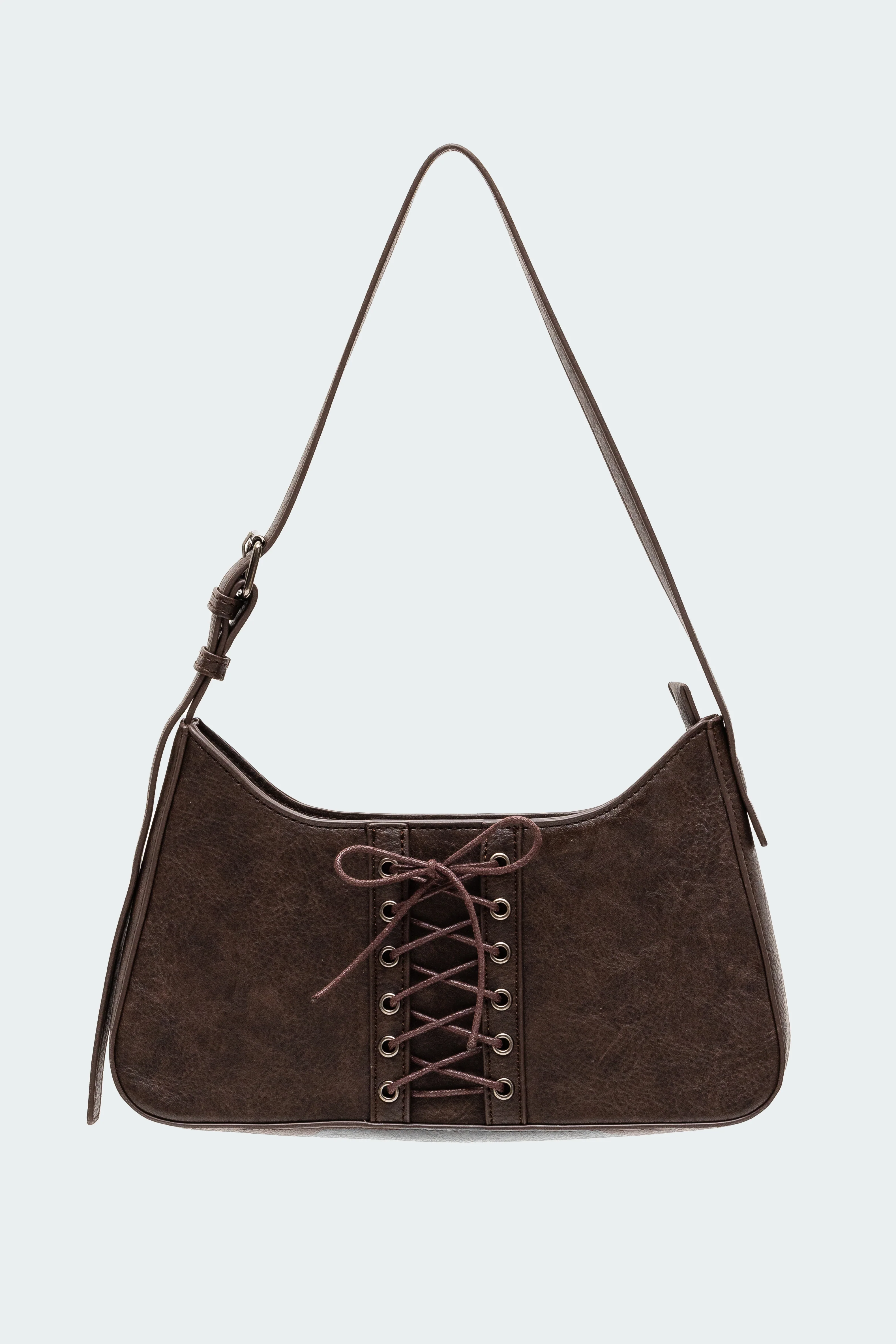 Lace Up Faux Leather Bag - Image 2