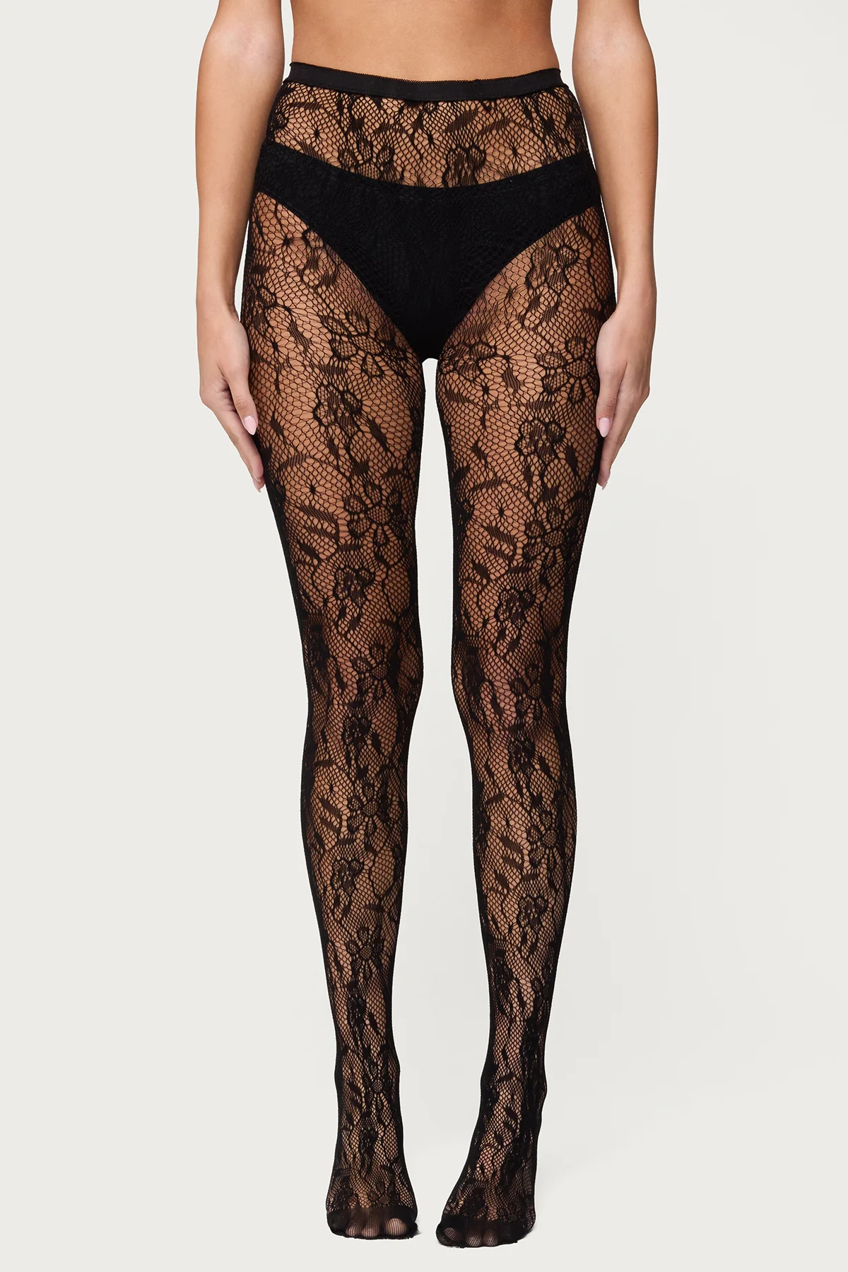 Lacey Fishnet Tights - Image 2