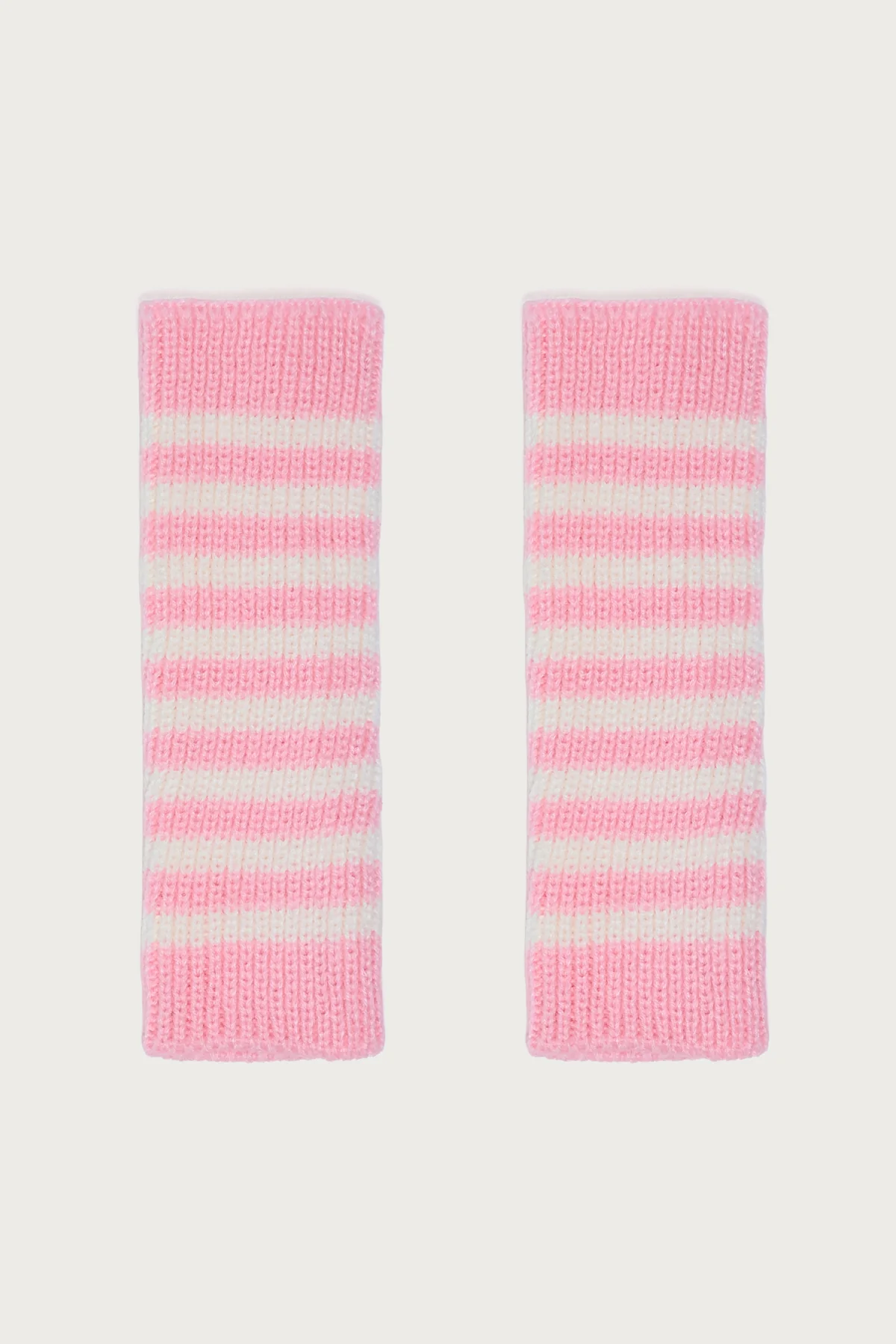 Striped Knit Fingerless Gloves - Image 2