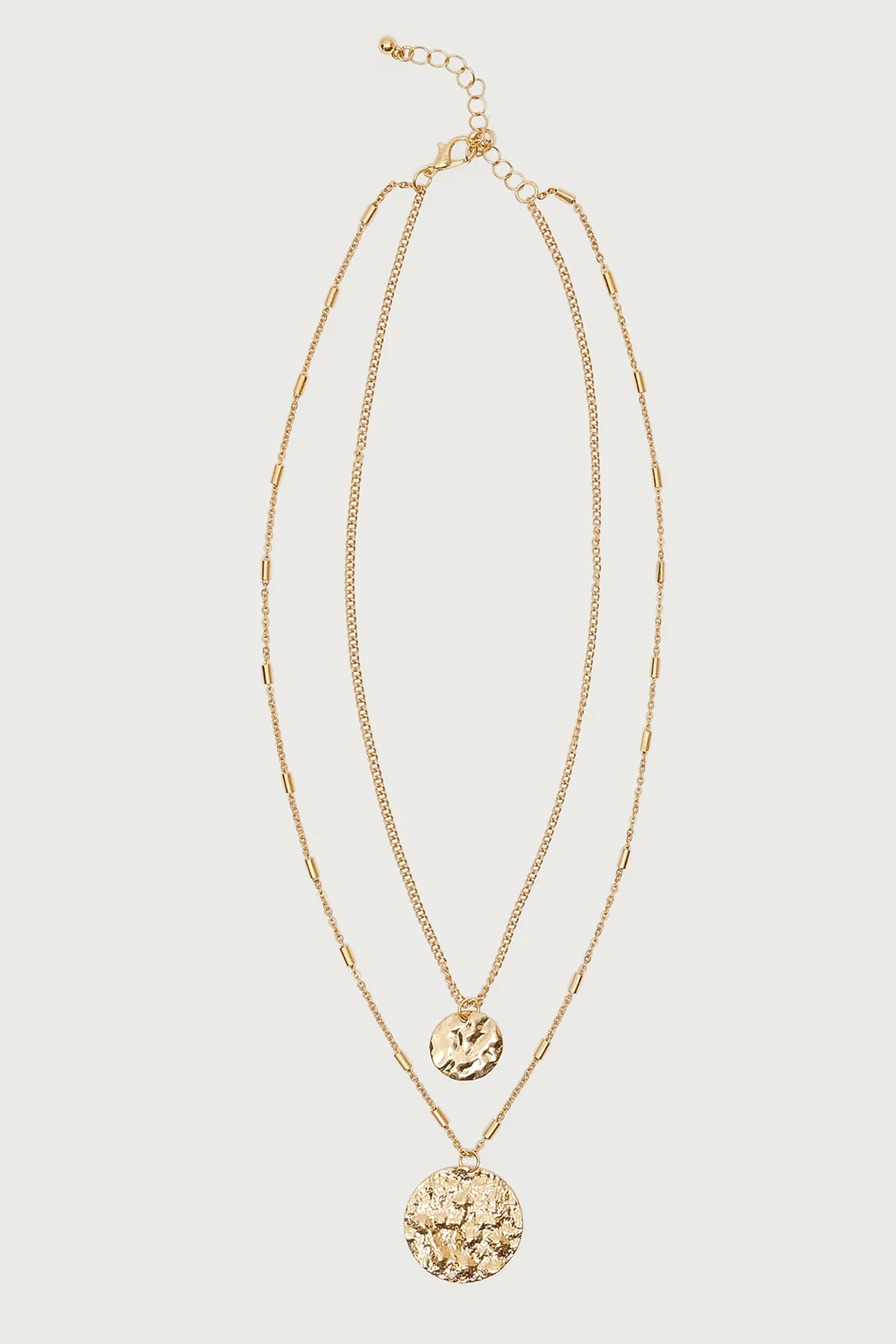 Textured Duo Layered Necklace - Image 2