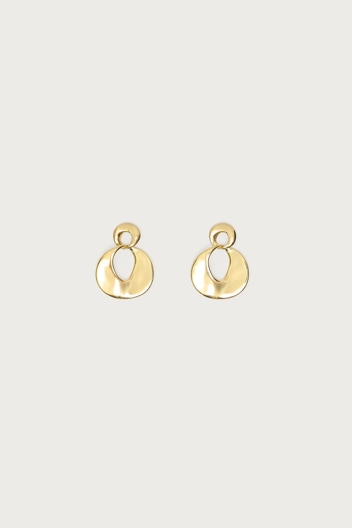 Double Disc Stud Earrings - Image 2