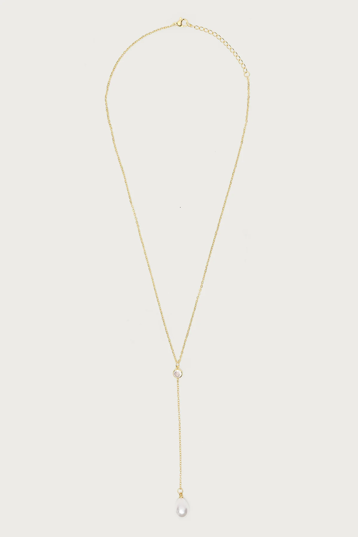 Cascading Pearly Rhinestone Necklace - Image 2