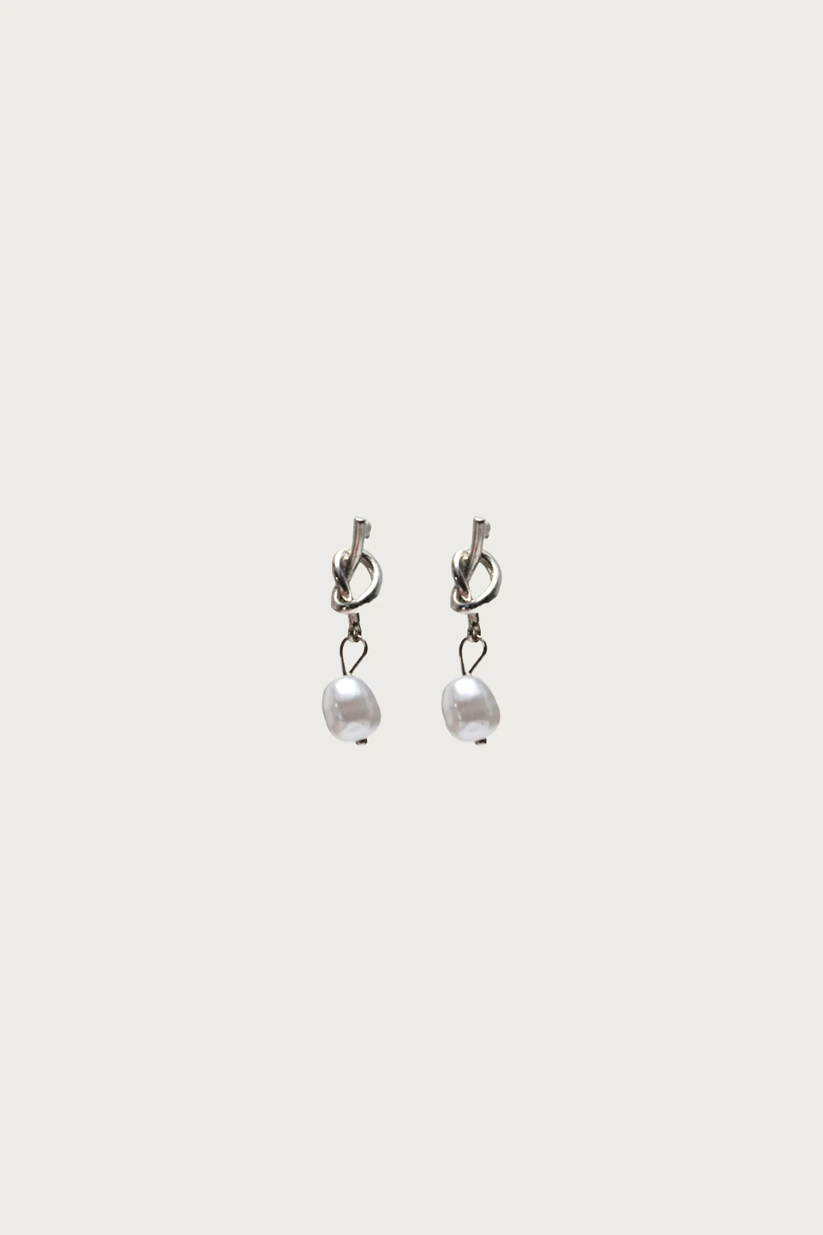 Knotted Pearl Charm Earrings - Image 2