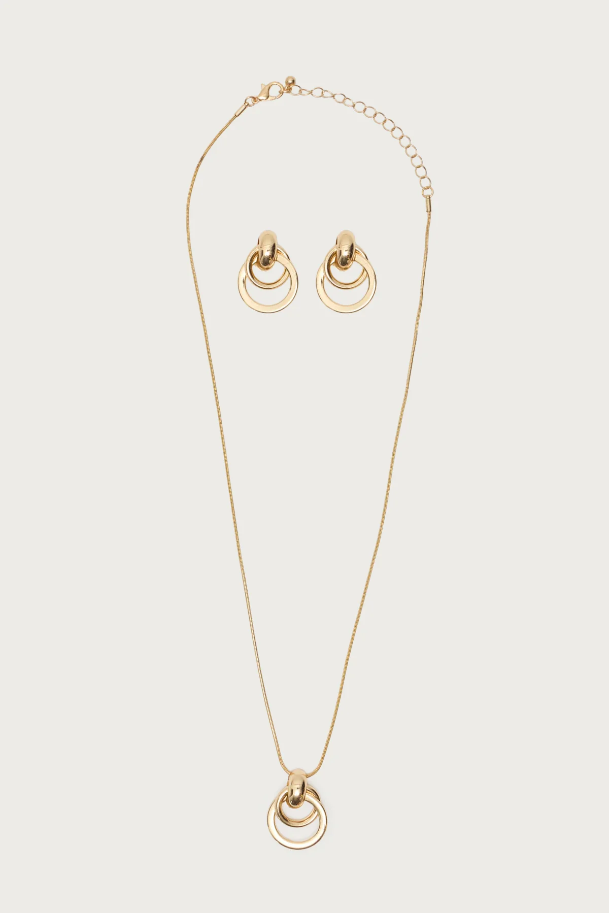 Paired Hoops Necklace & Earrings Set - Image 2