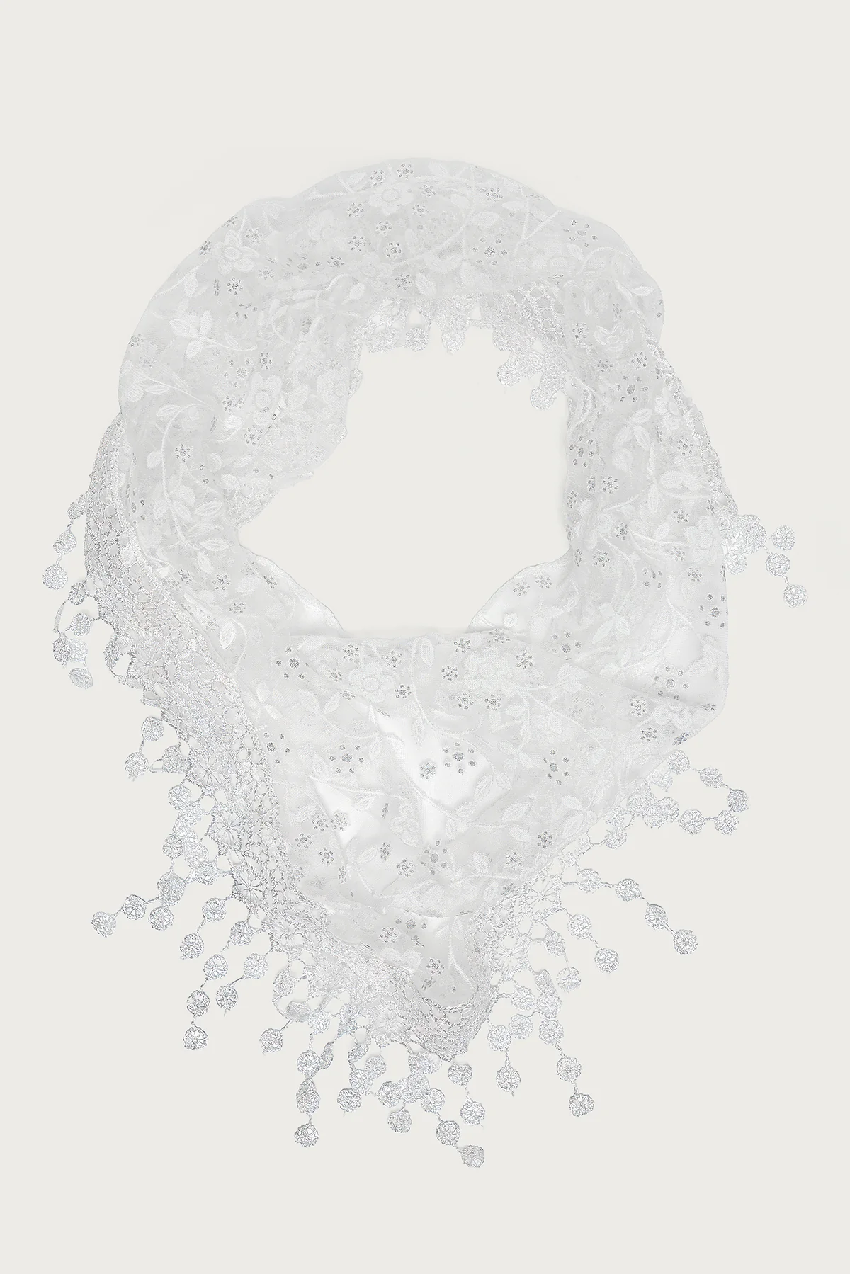 Sparkle Floral Sheer Lace Waist Scarf - Image 2