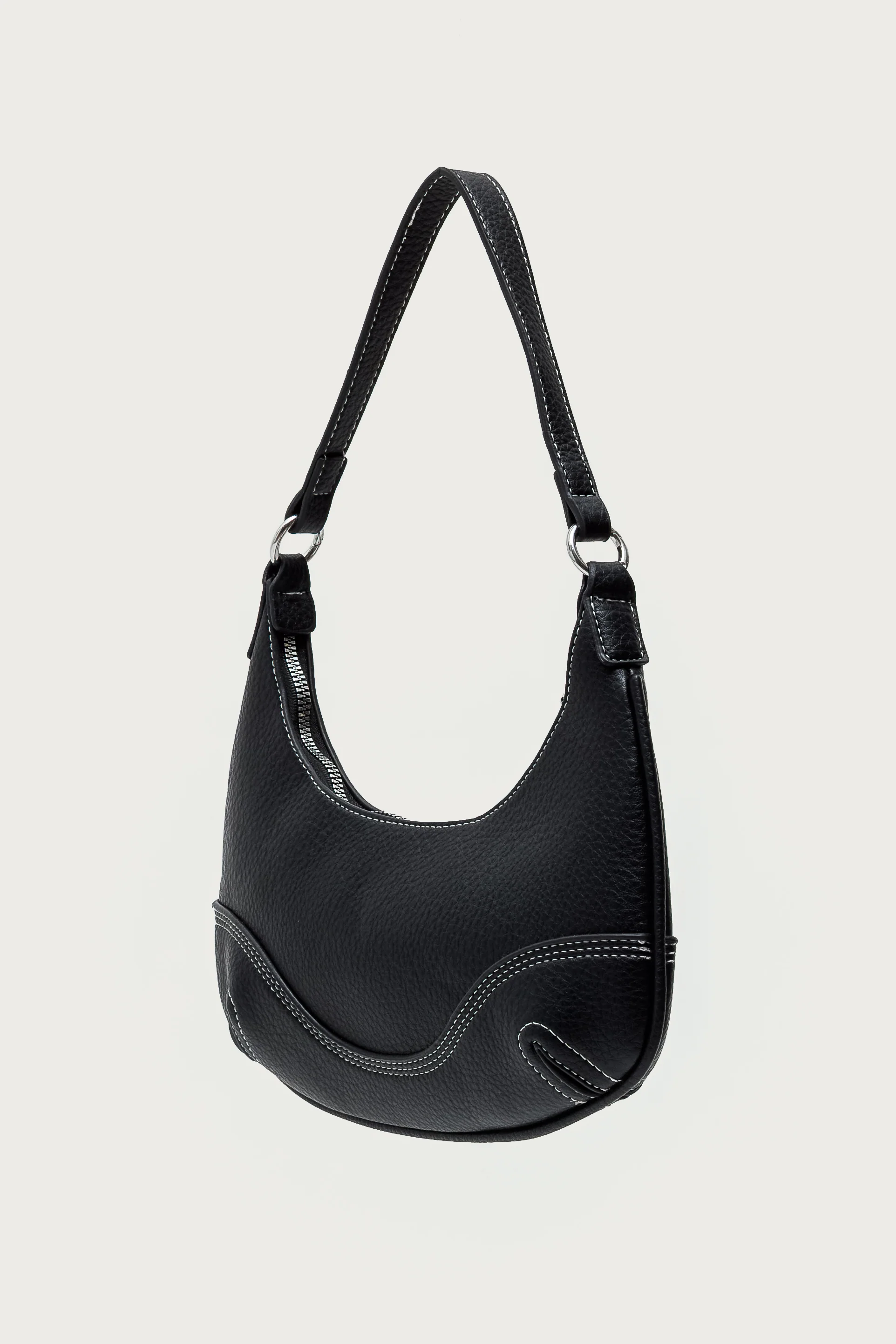 Contrast Stitch Faux Leather Bag - Image 2