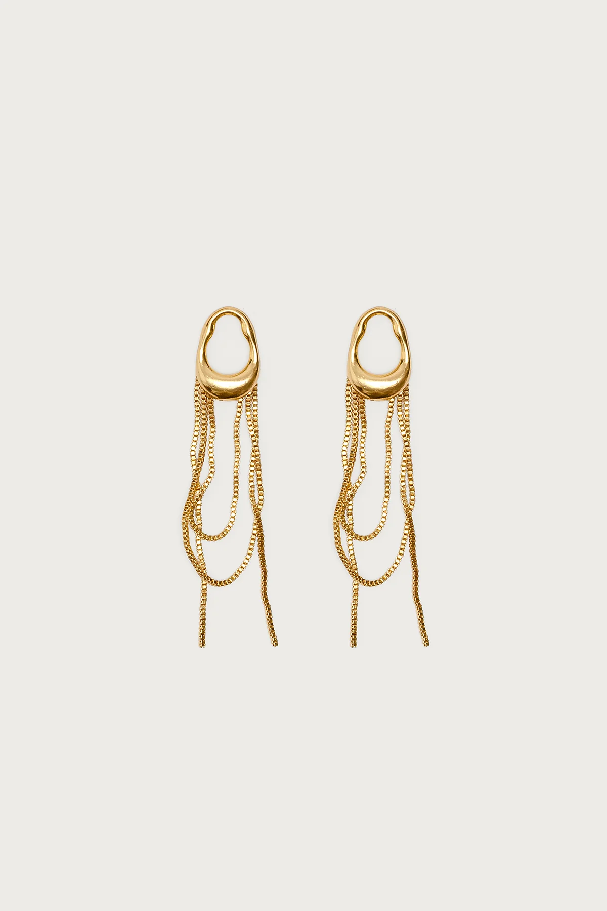 Abstract Dangling Chain Stud Earrings - Image 2