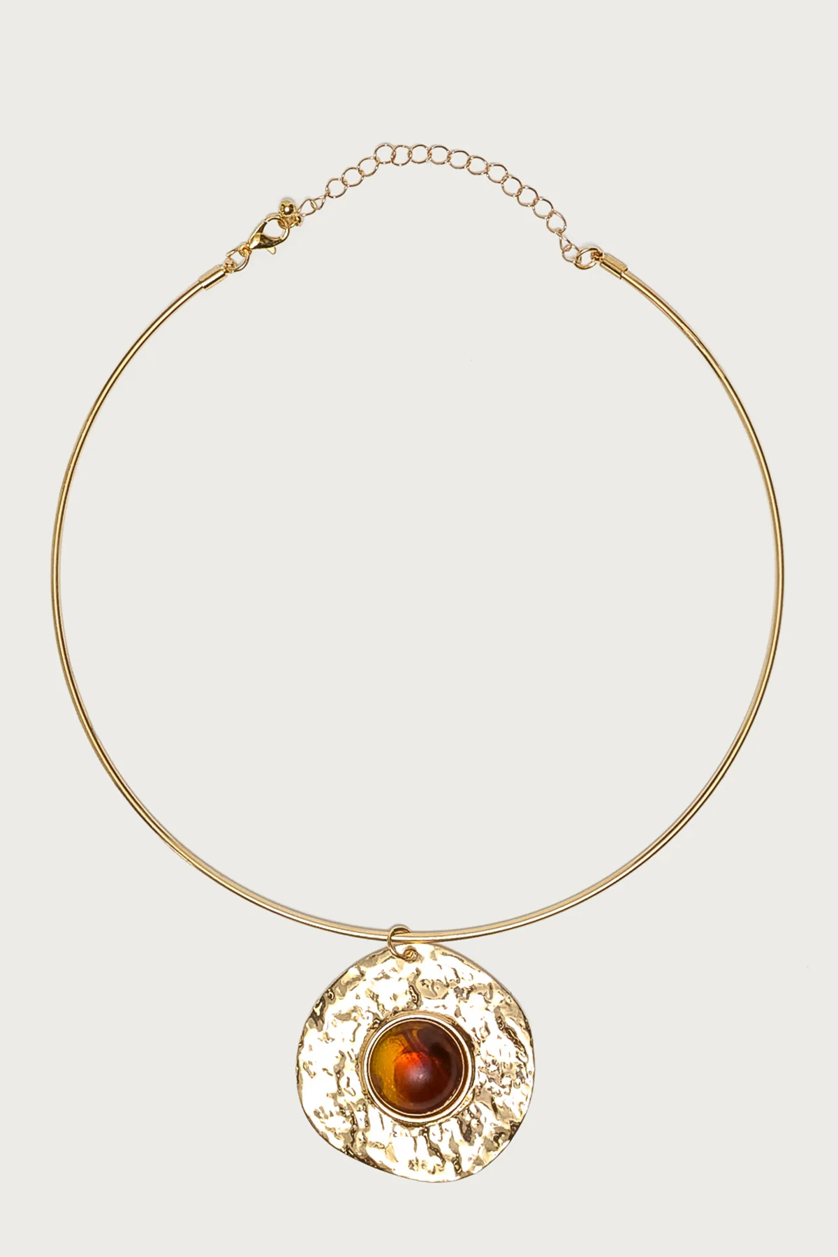 Textured Pendant & Stone Necklace - Image 2