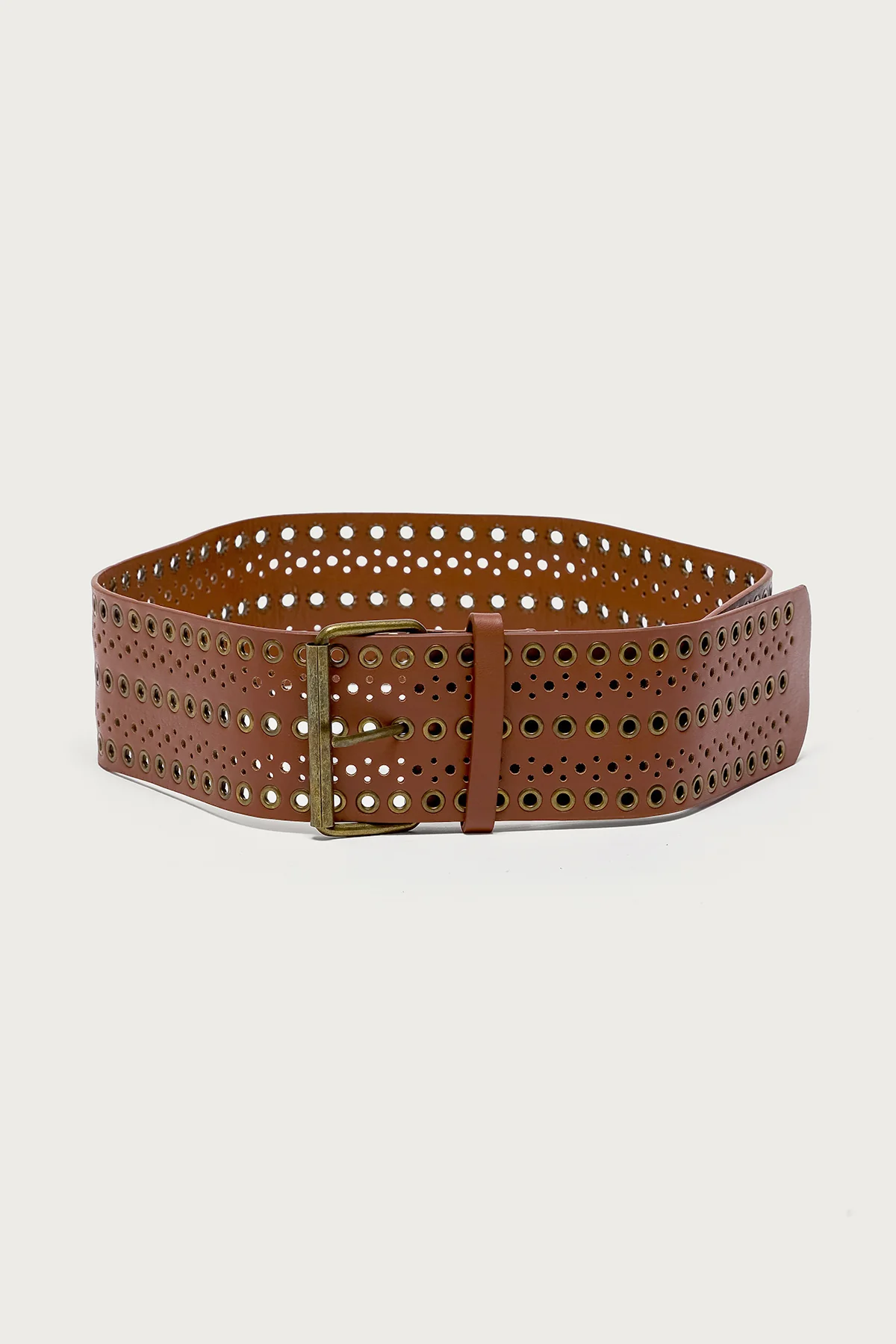 Western Grommet Faux Leather Belt - Image 2