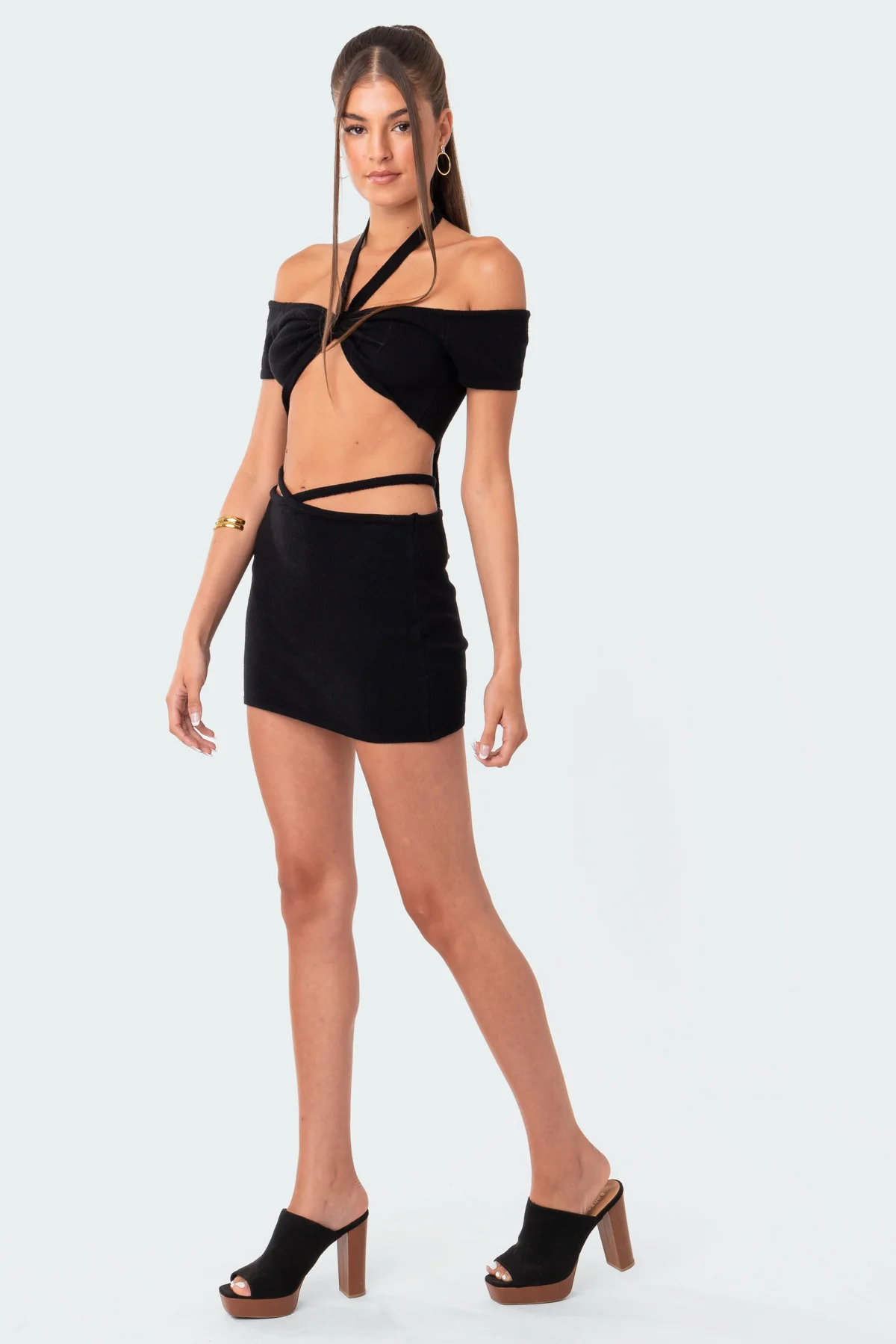 Kayla Strappy Knit Mini Skirt - Image 4