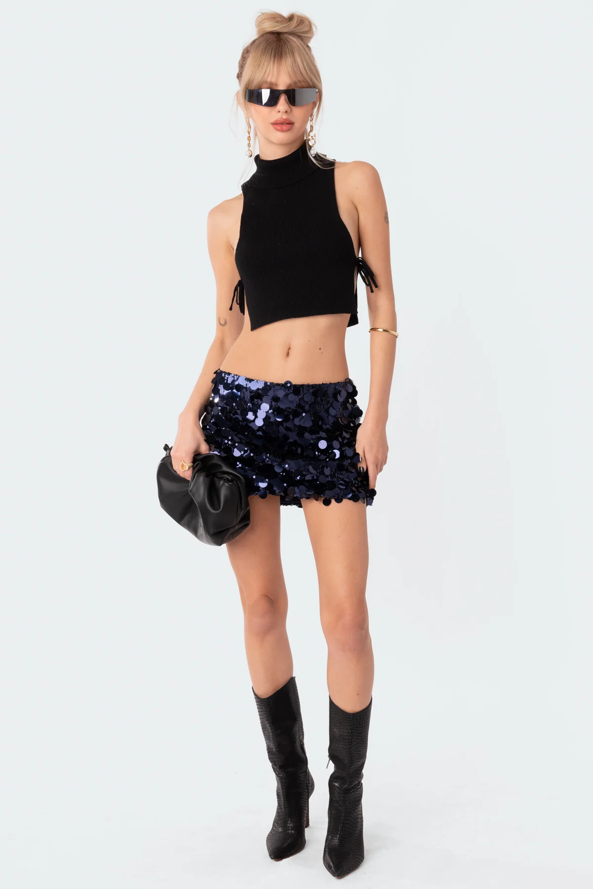 Knitted Side Lace-Up Top - Image 2