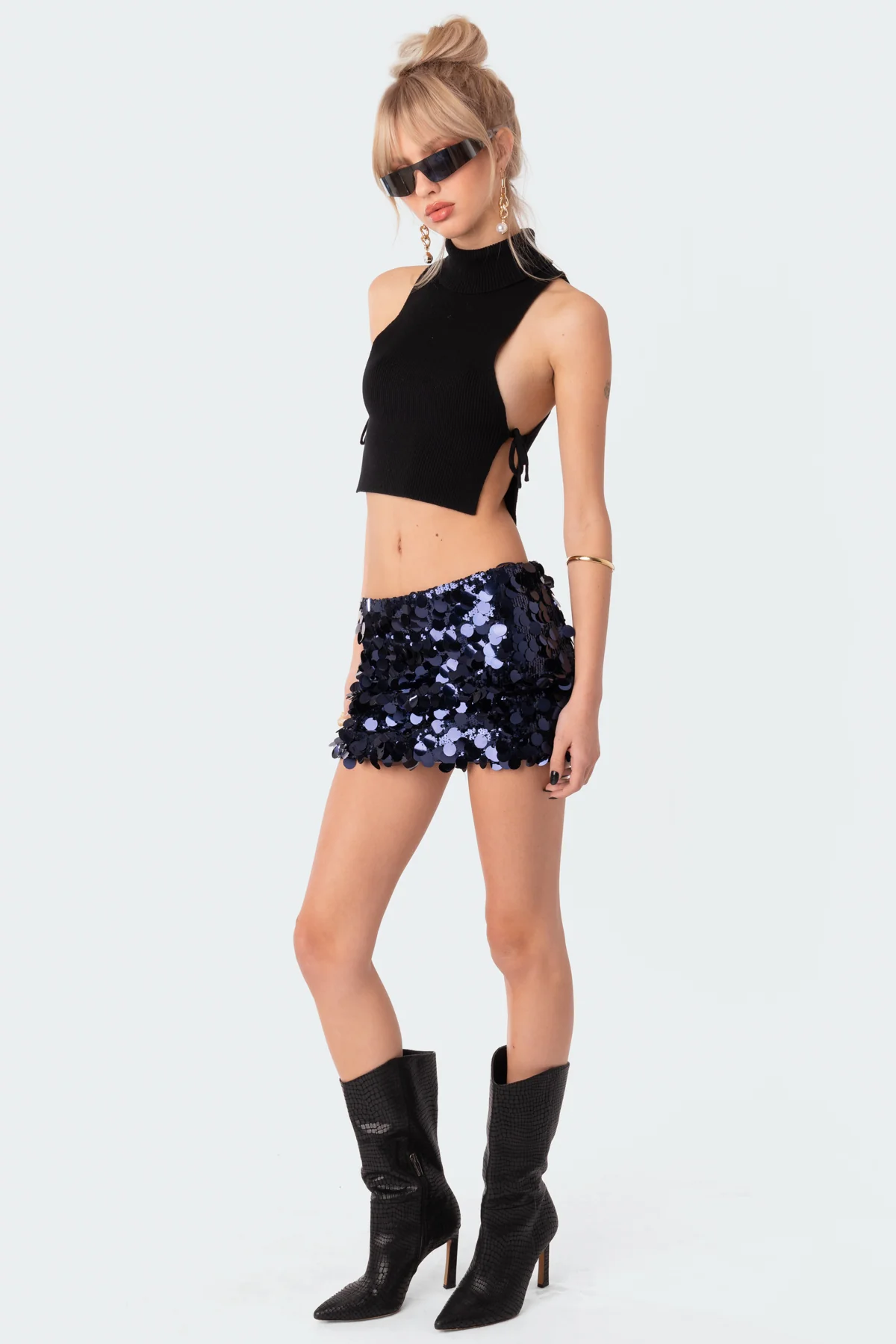 Knitted Side Lace-Up Top - Image 4