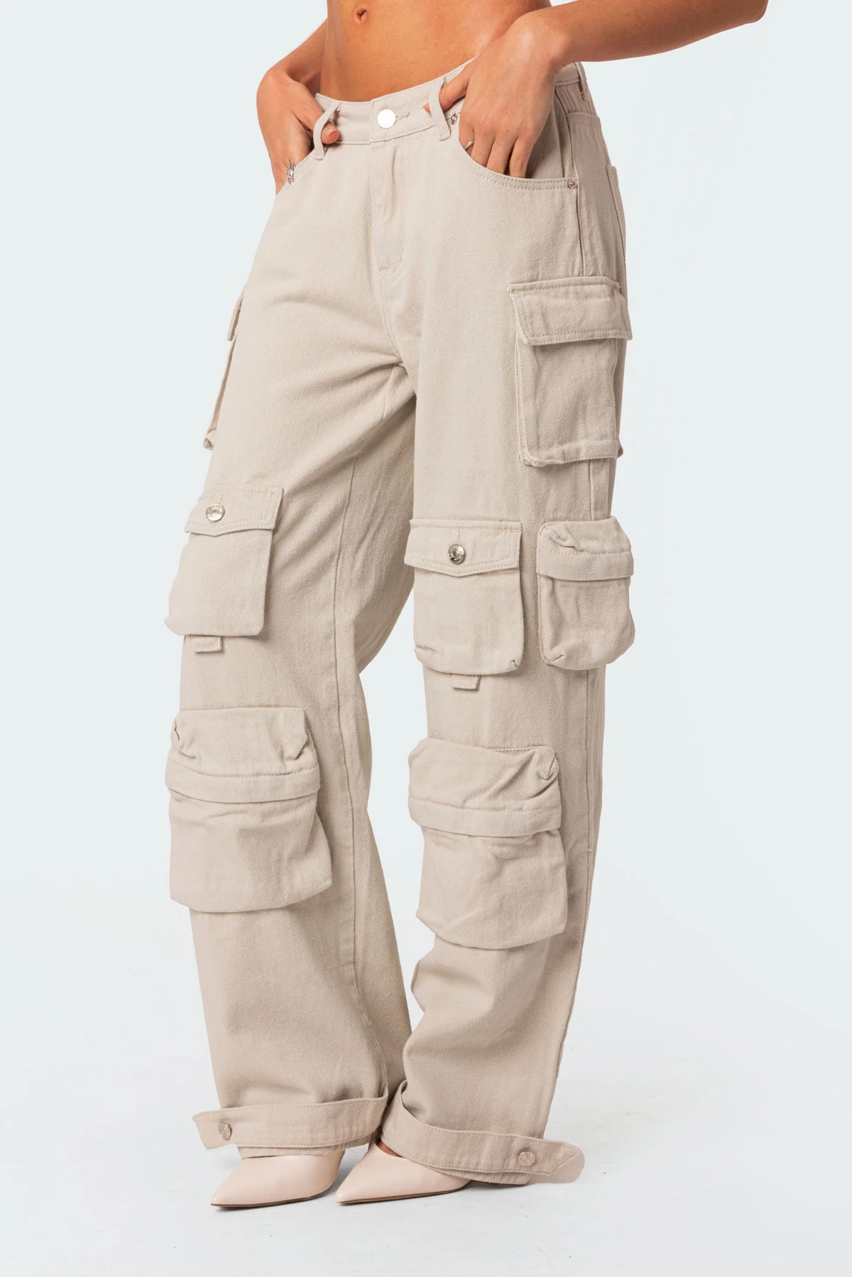 Boyfriend Low Rise Baggy Cargo Jeans - Image 4