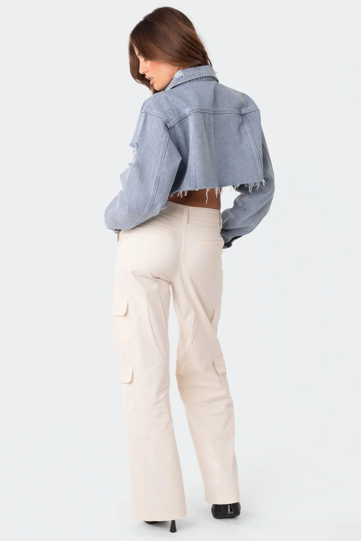 Addison Cropped Denim Jacket - Image 5