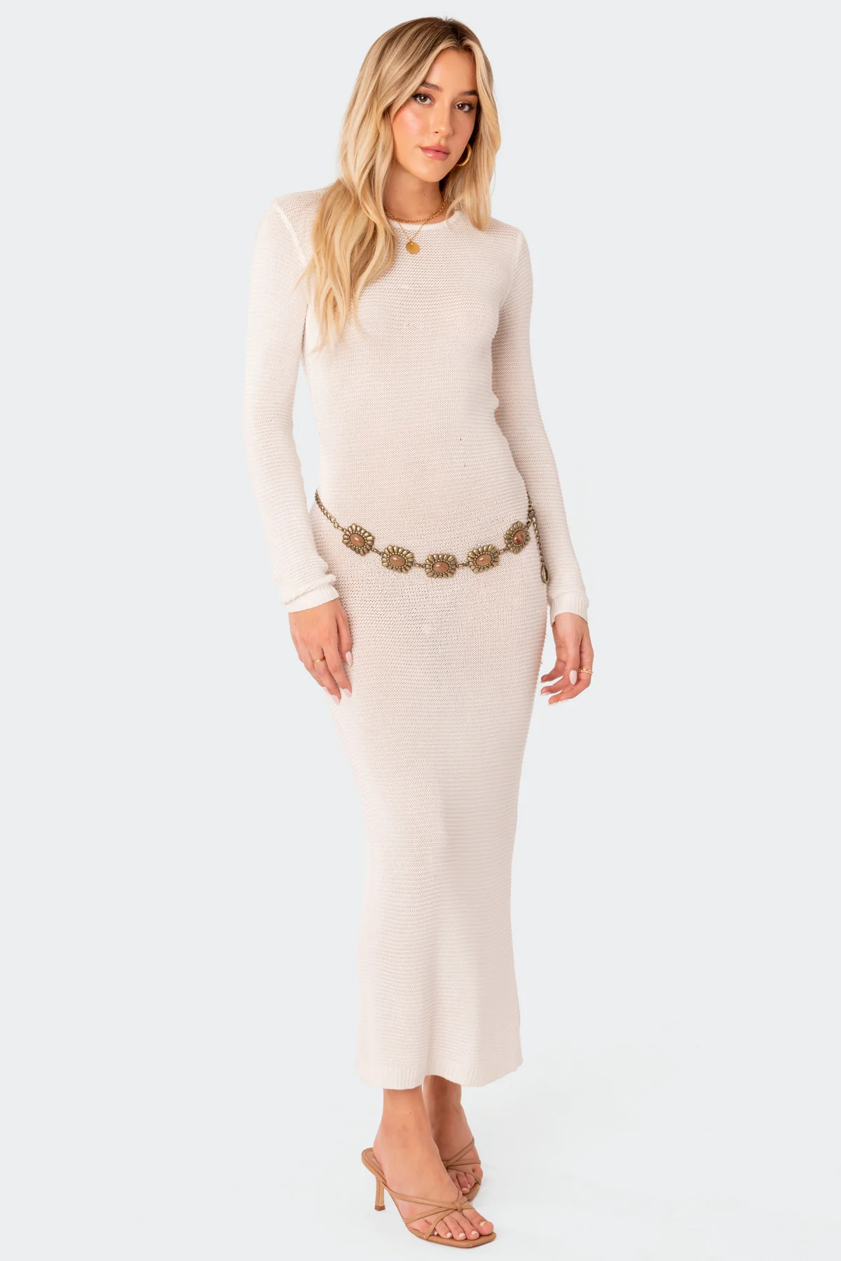 London Knitted Open Back Maxi Dress - Image 2