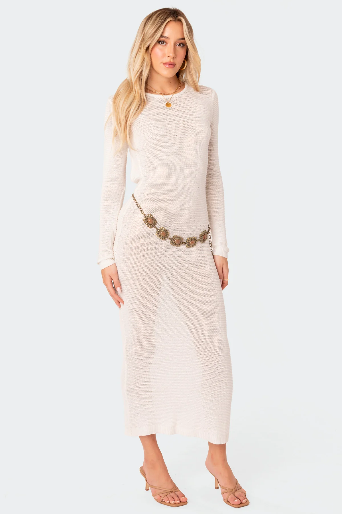 London Knitted Open Back Maxi Dress - Image 4