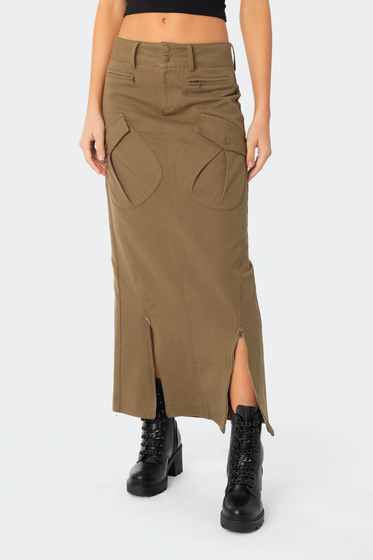 Cierra Low Rise Cargo Maxi Skirt - Image 2