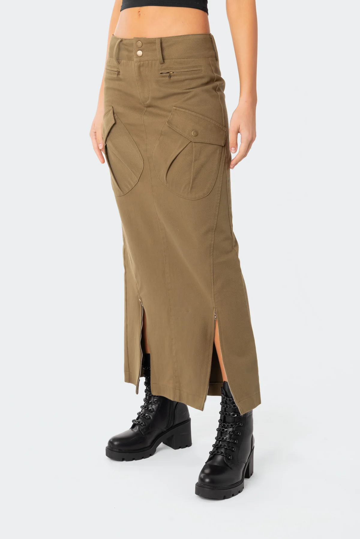 Cierra Low Rise Cargo Maxi Skirt - Image 4