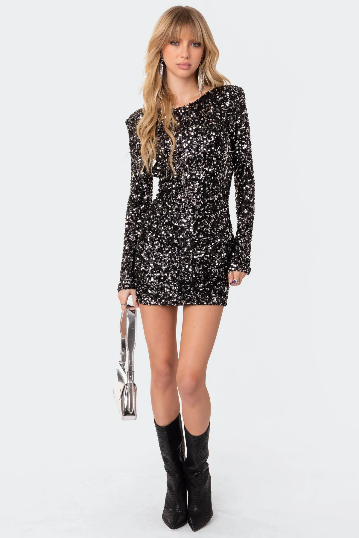 Sylvie Sequin Open Back Mini Dress - Image 5