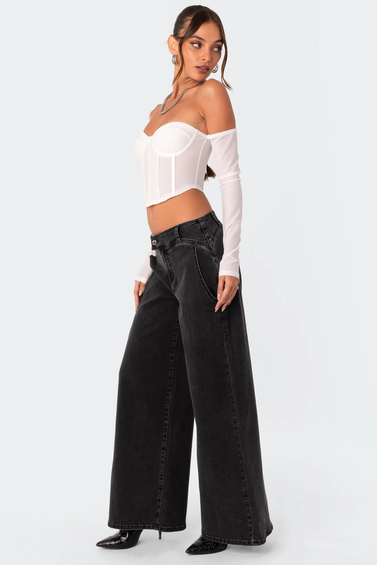 Cella Long Sleeve Mesh Corset - Image 3