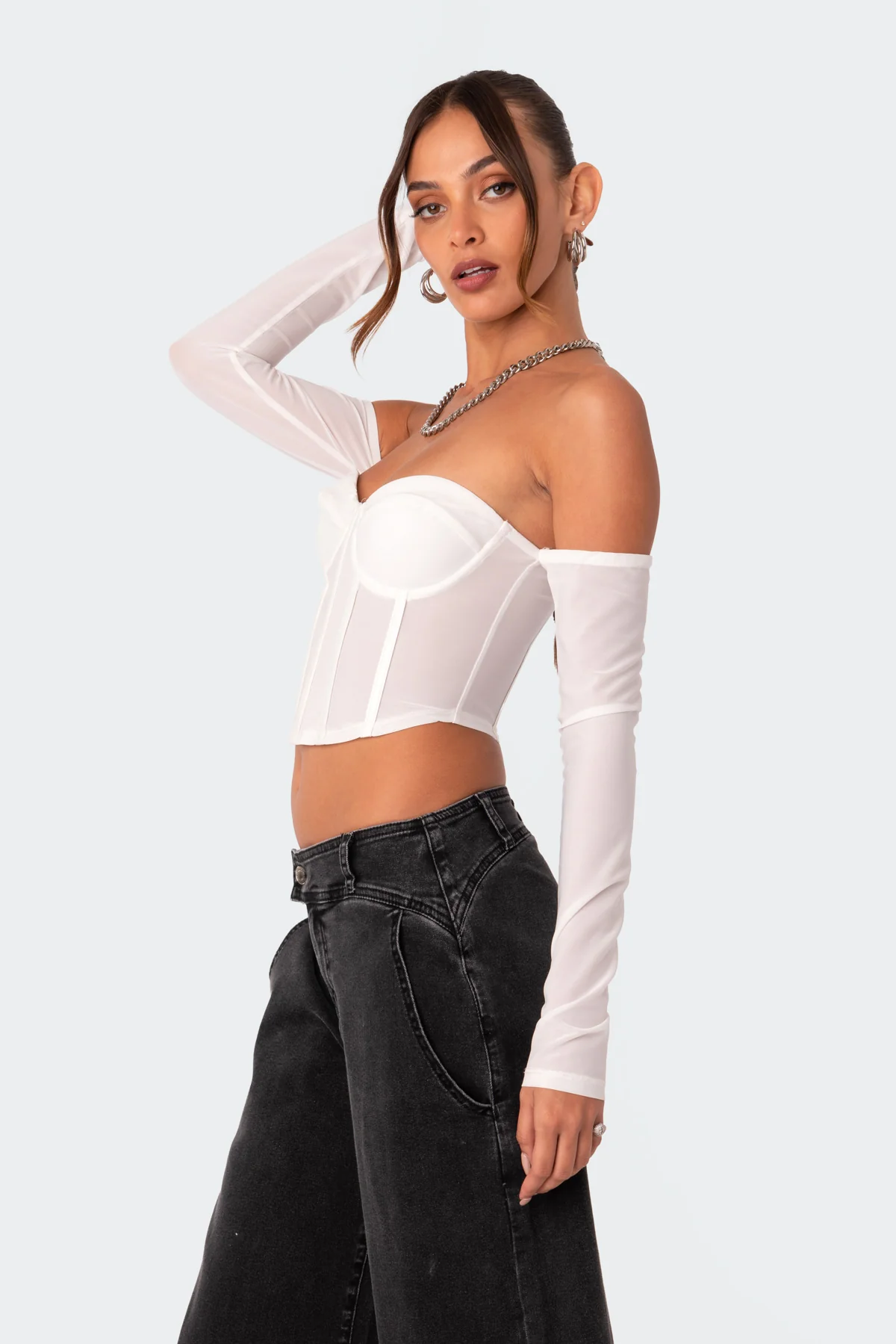 Cella Long Sleeve Mesh Corset - Image 4