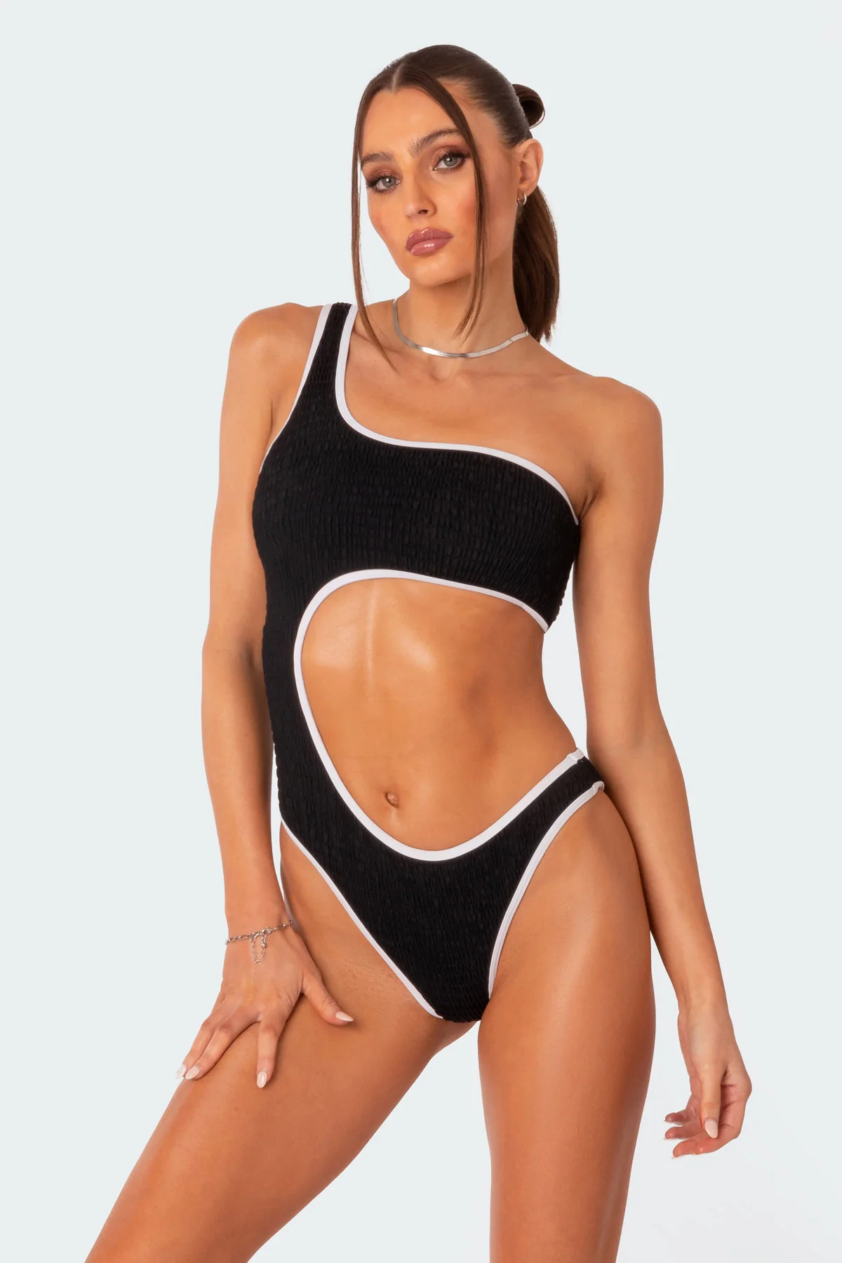 Sol Scrunch Cut Out One Piece Swimsuit - Image 2