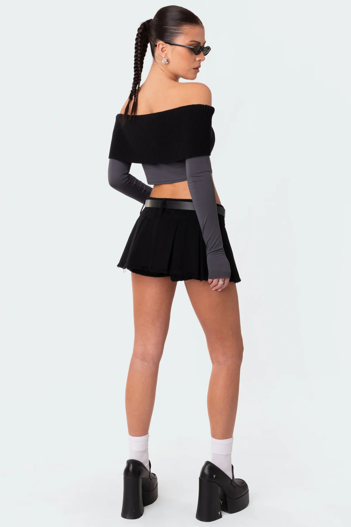 Alma Off Shoulder Half Knit Top - Image 4