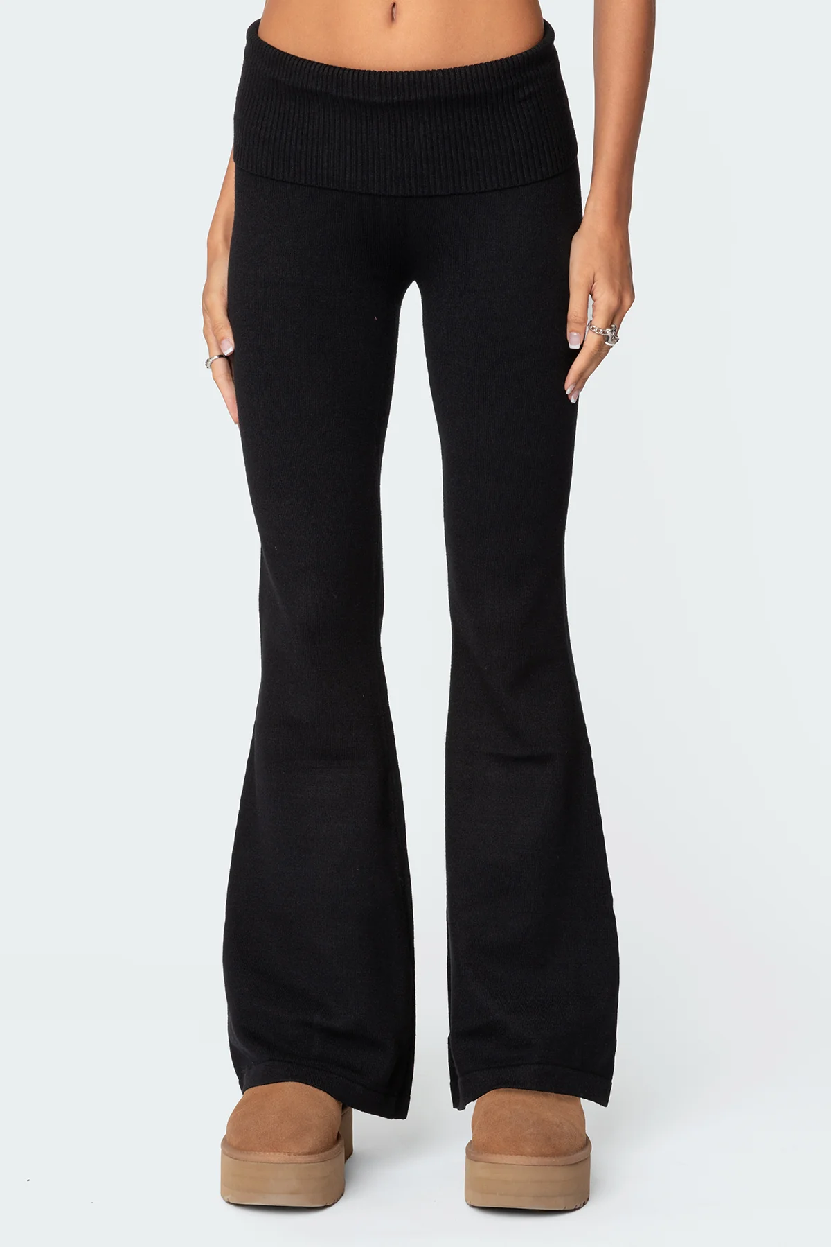 Desiree Knitted Low Rise Fold Over Pants - Image 2