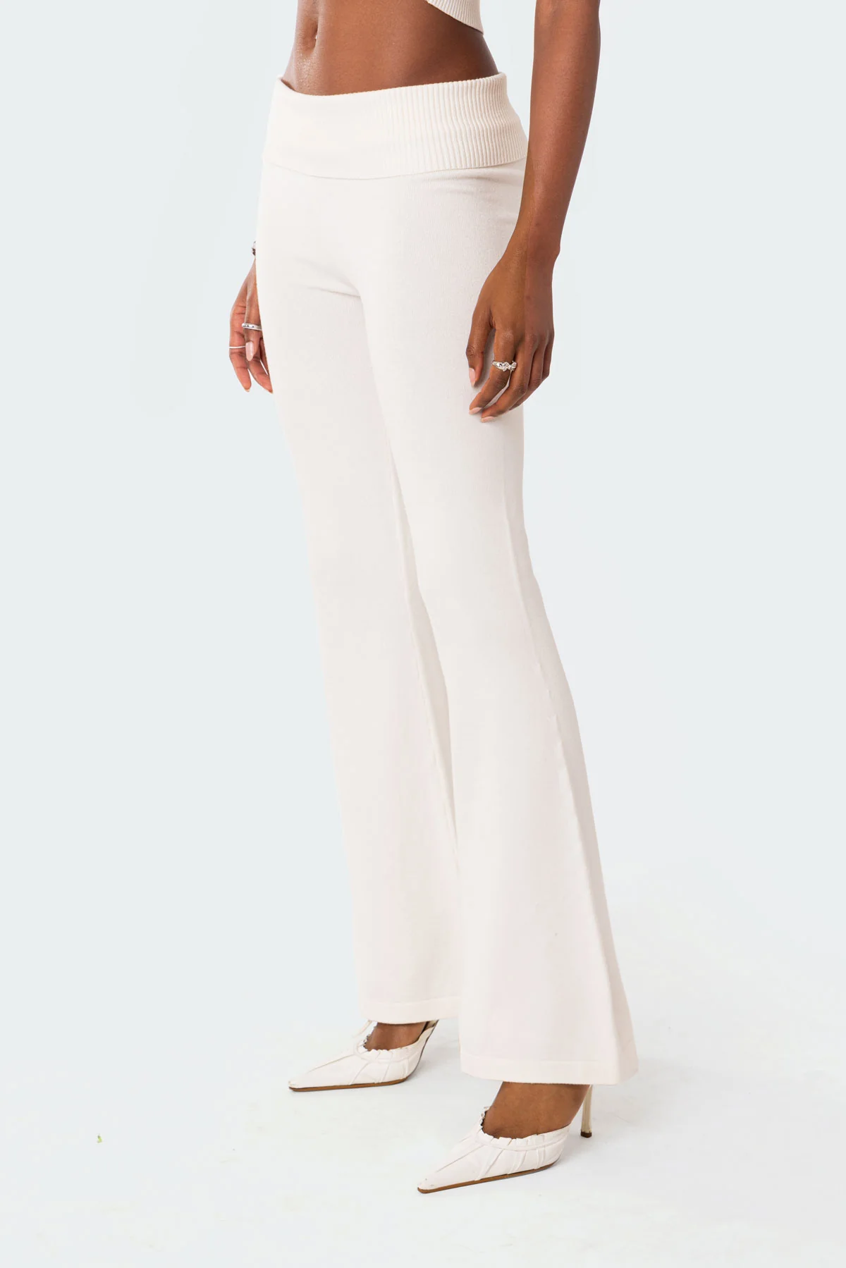 Desiree Knitted Low Rise Fold Over Pants - Image 3