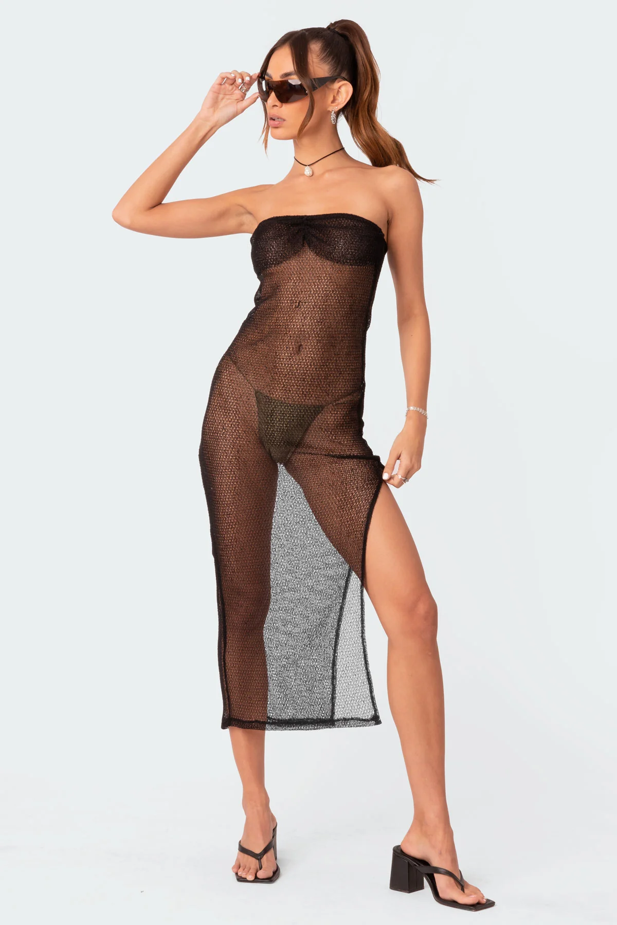 Beachside Sheer Knit Maxi Dress - Image 2