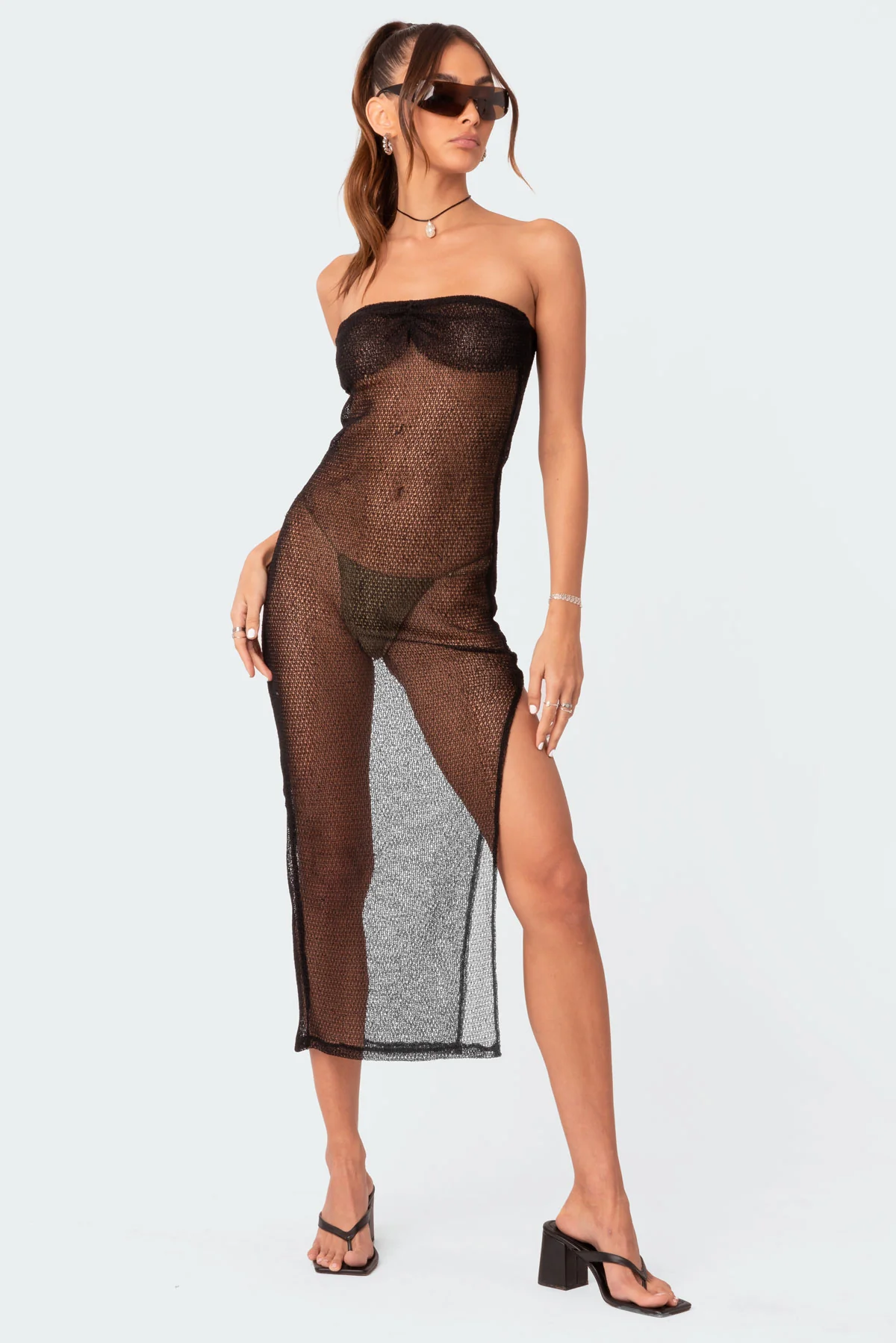 Beachside Sheer Knit Maxi Dress - Image 3