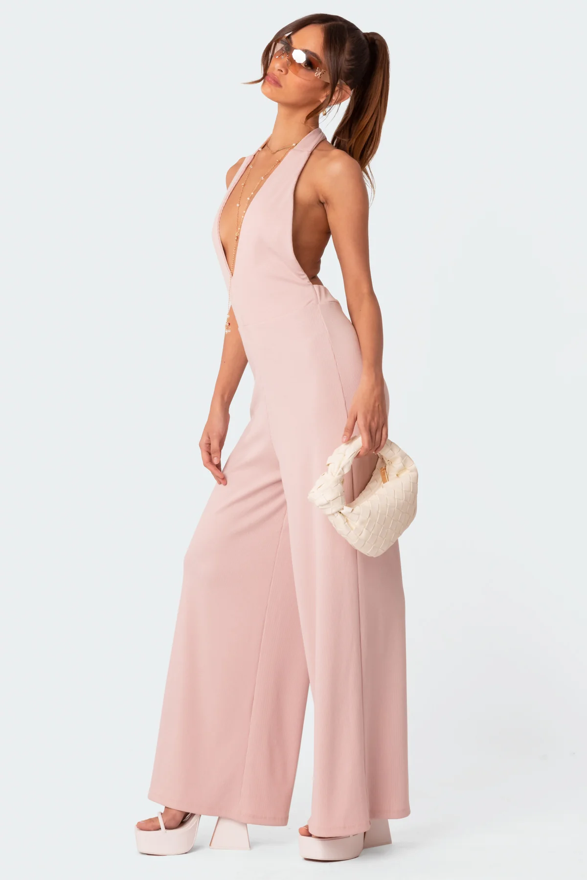 Blondie Ribbed Open Back Jumpsuit - Image 3
