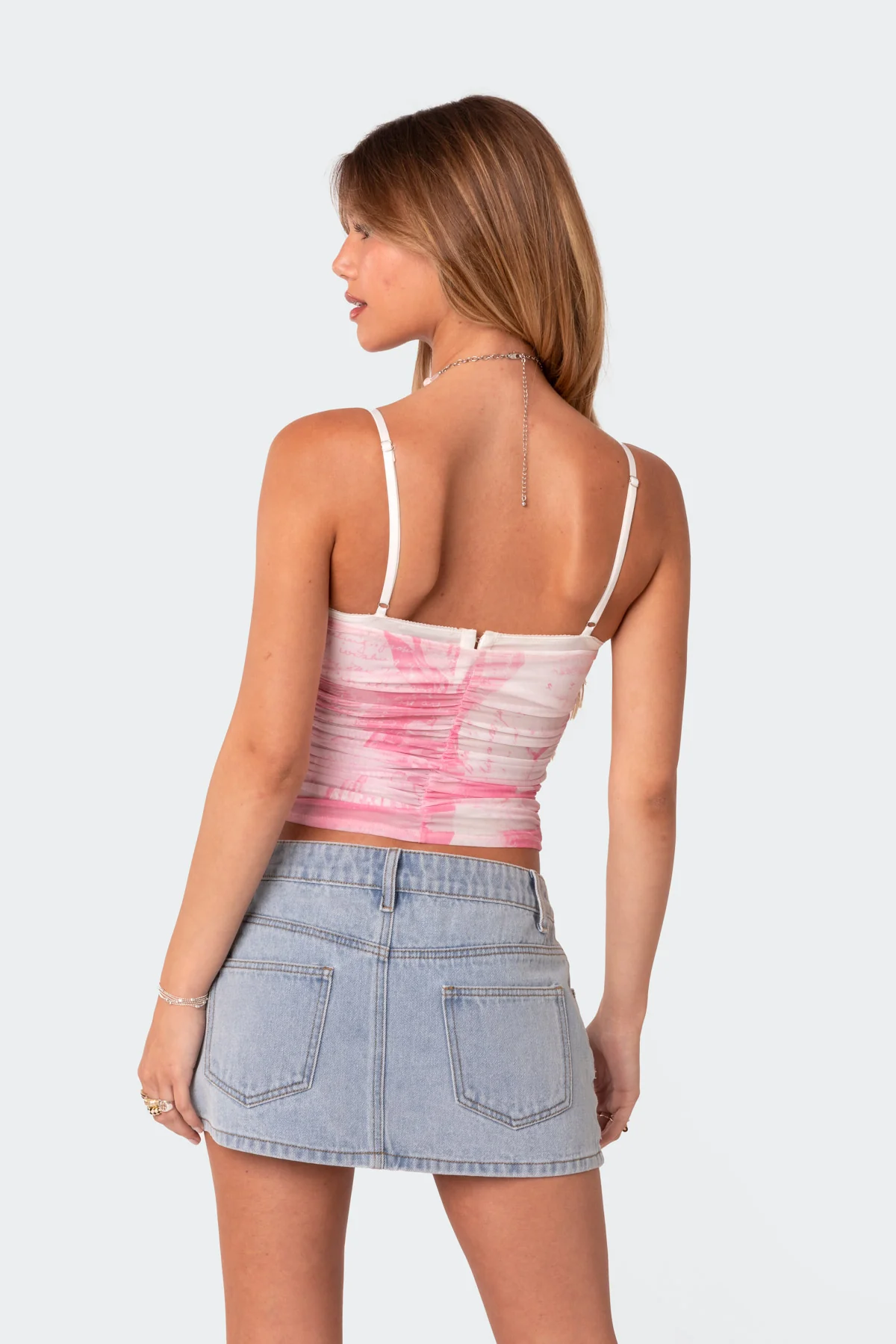 Evelyn Printed Mesh Bra Top - Image 4