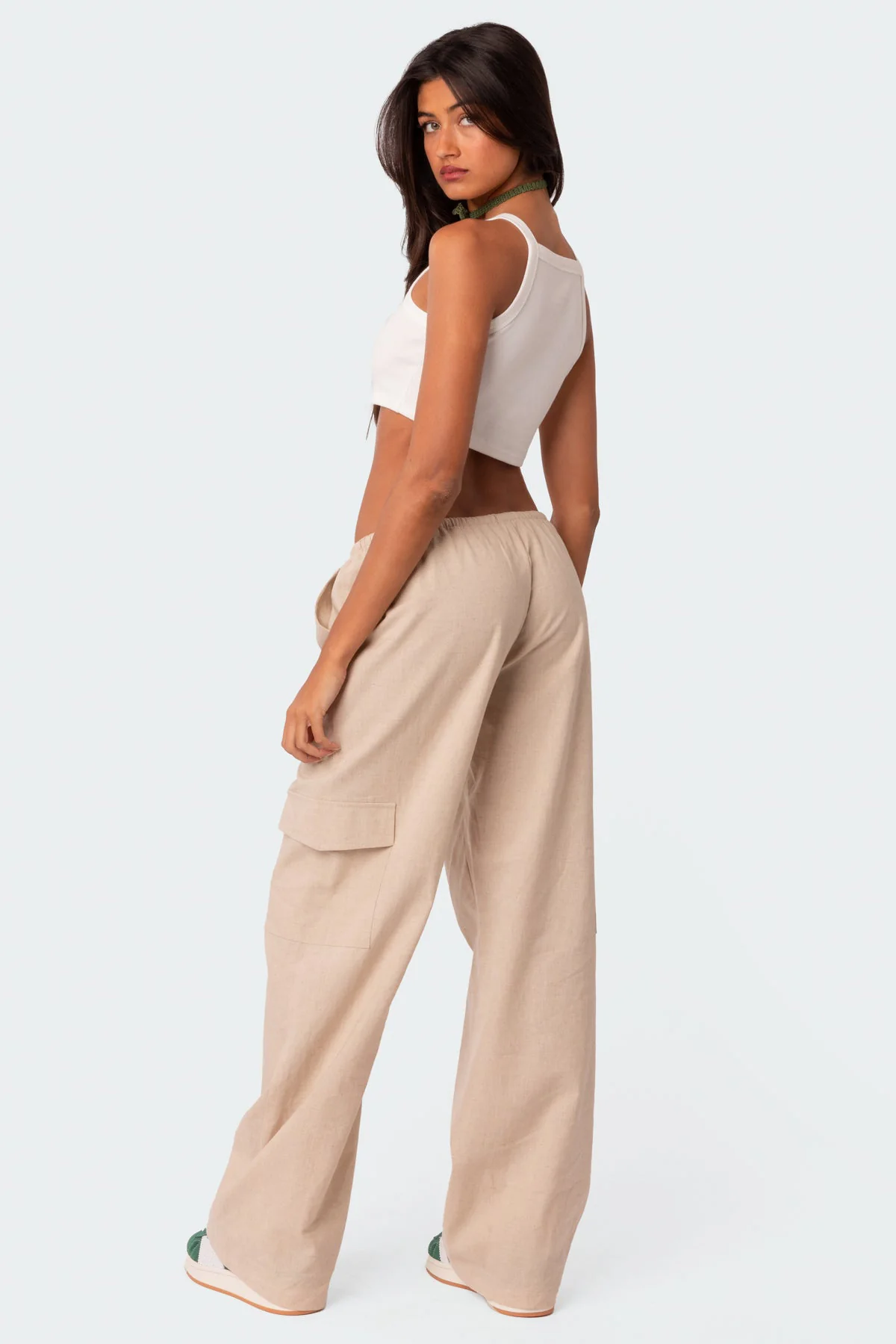 Lyric Linen Look Cargo Pants - Image 4