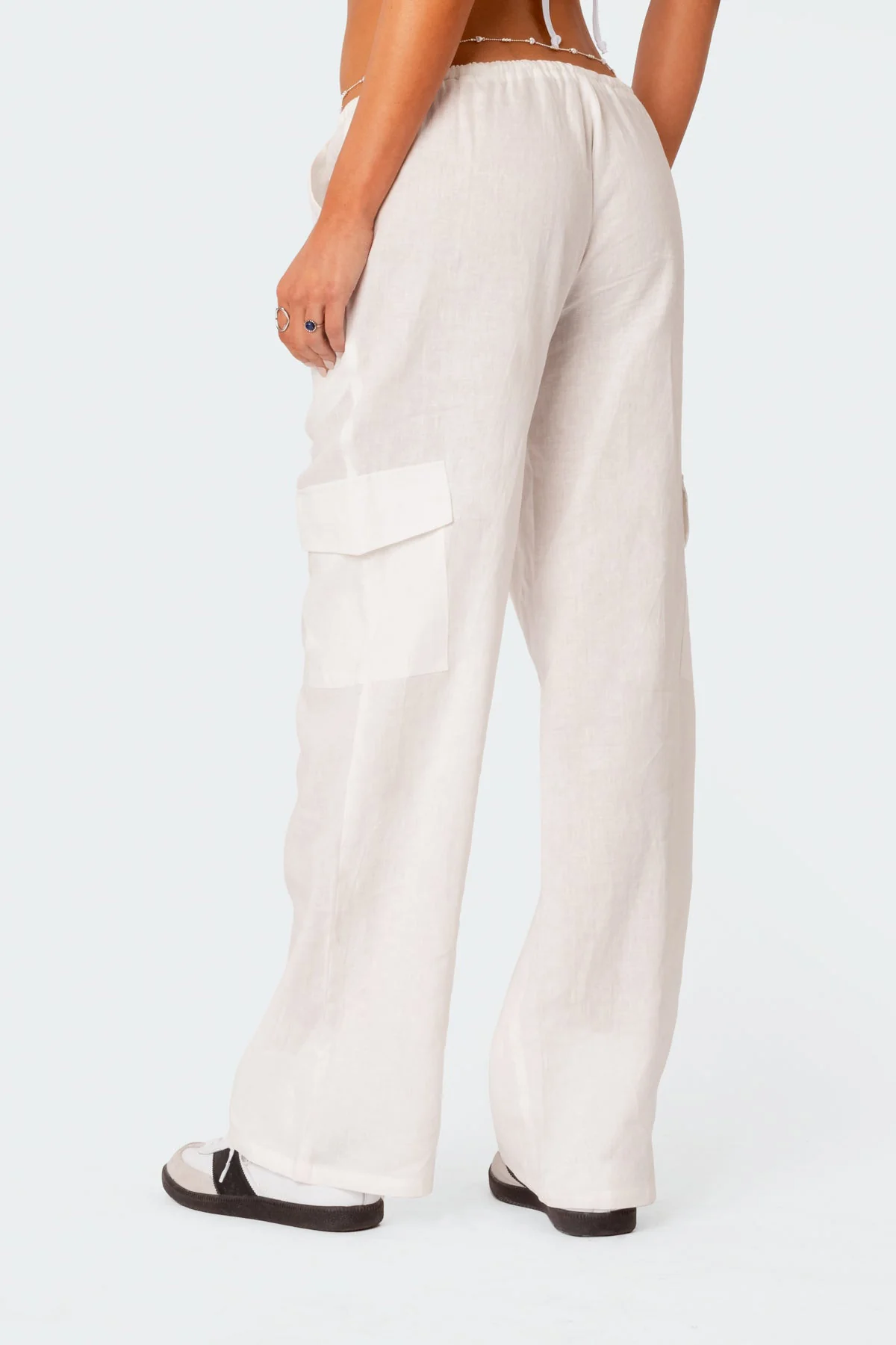 Lyric Linen Look Cargo Pants - Image 3