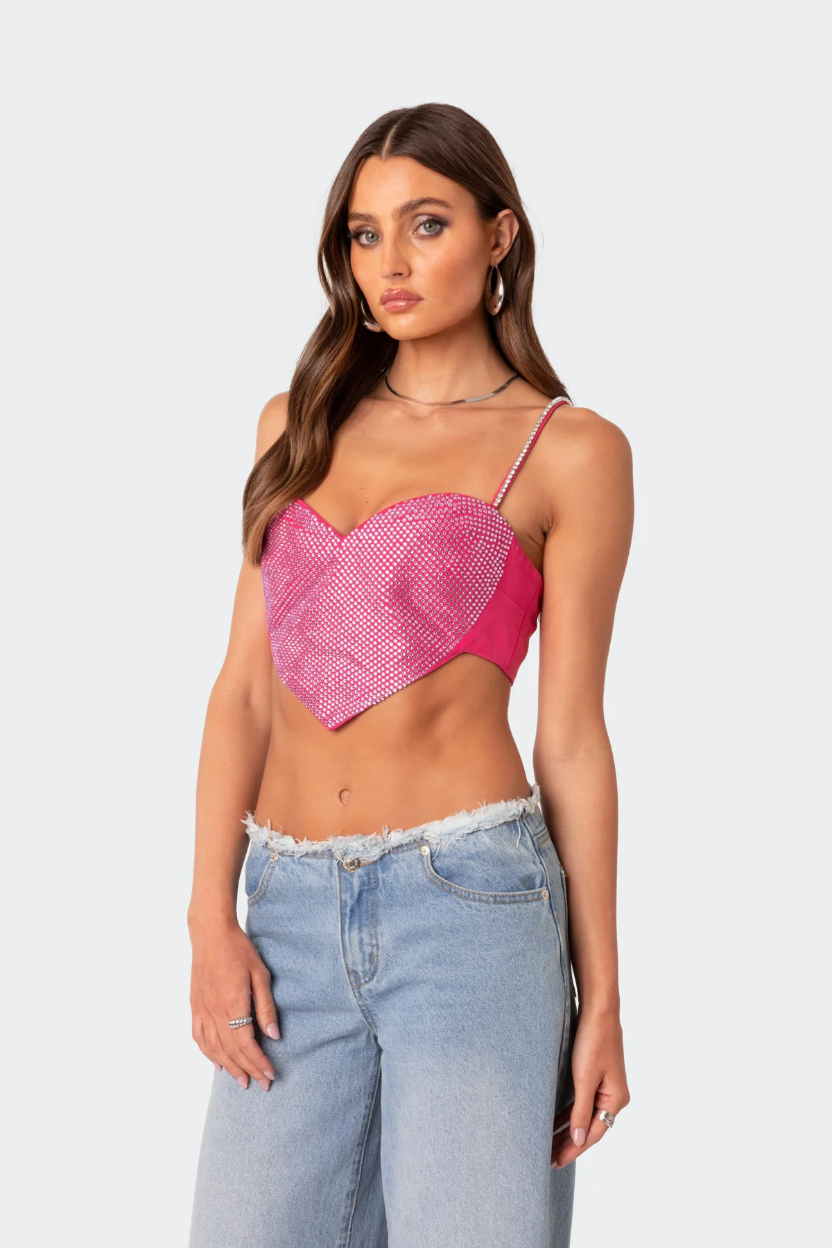 In Your Heart Rhinestone Crop Top - Image 3