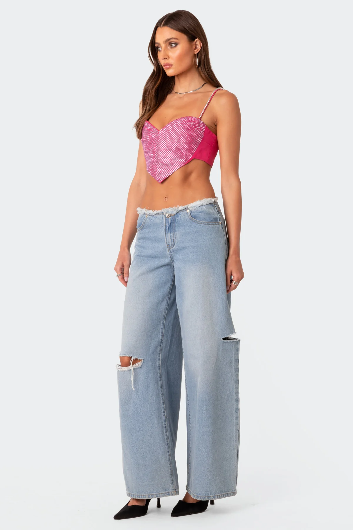 In Your Heart Rhinestone Crop Top - Image 4