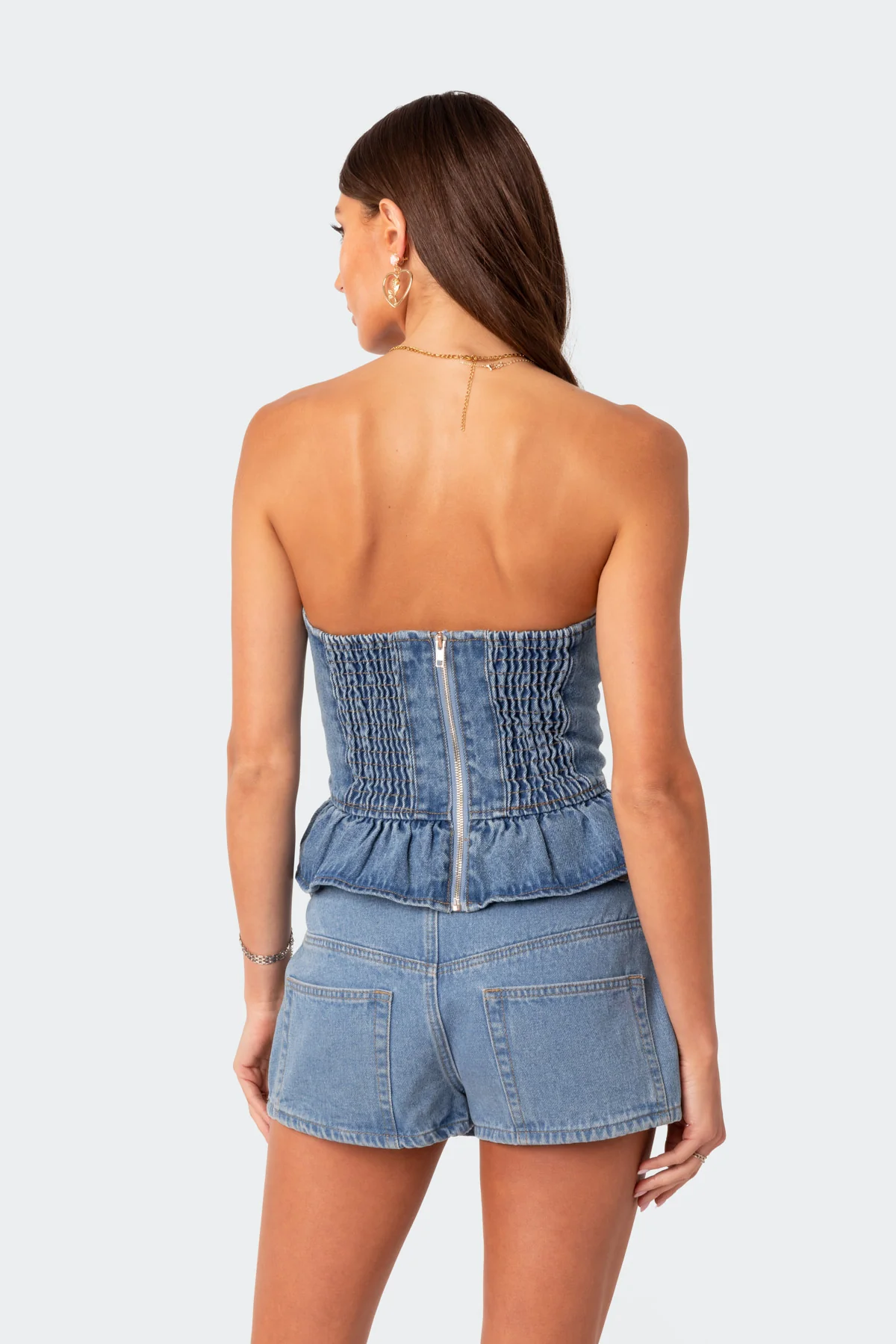 Echo Peplum Denim Corset - Image 4
