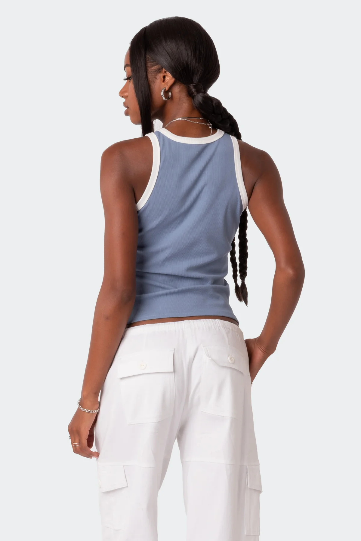 Contrast Ribbed Tank Top - Image 4