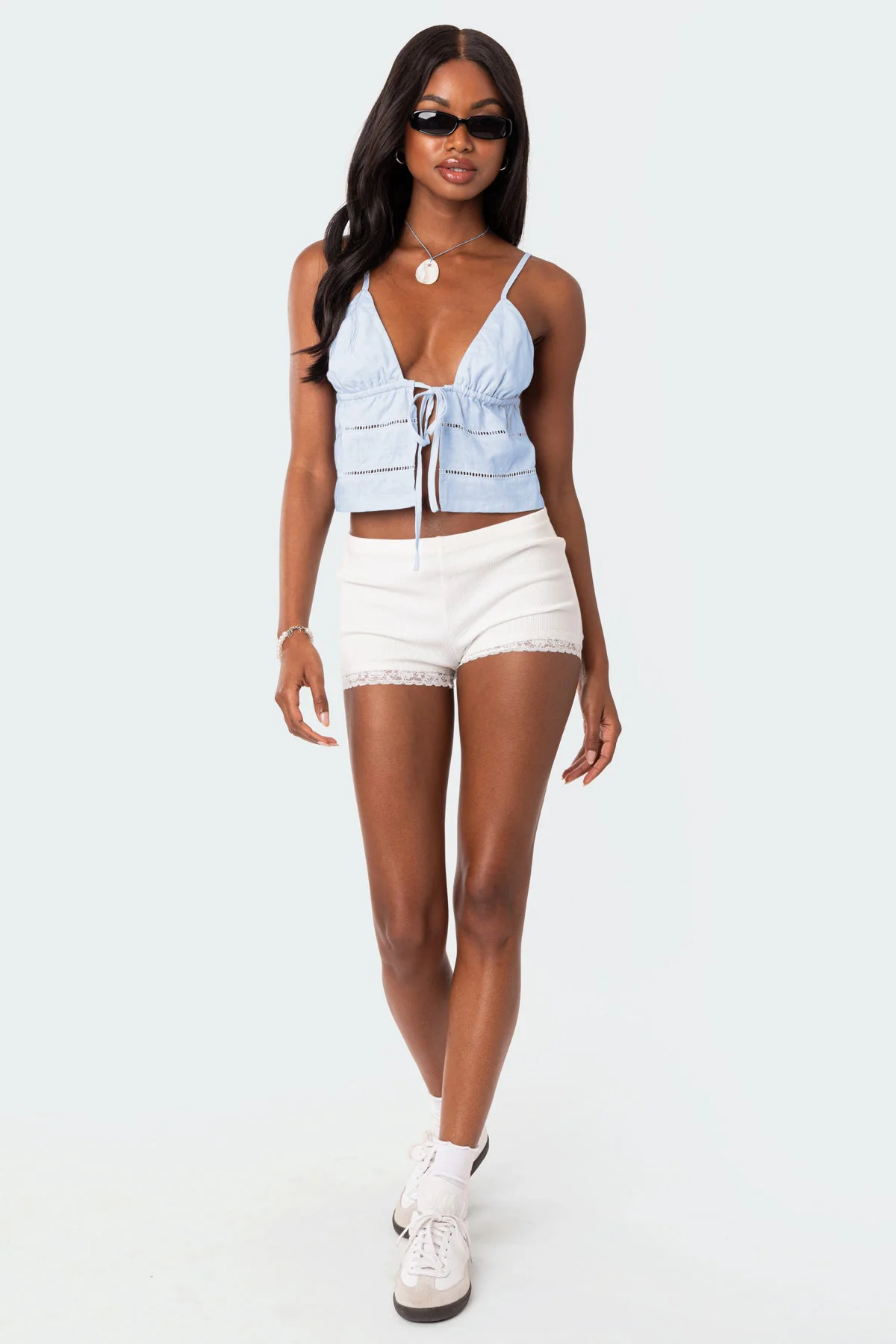 Candy Cotton Tie Front Tank Top - Image 2