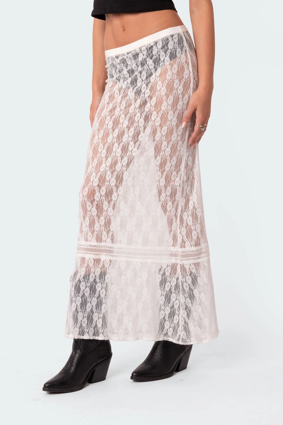 Sandra Sheer Lace Maxi Skirt - Image 4