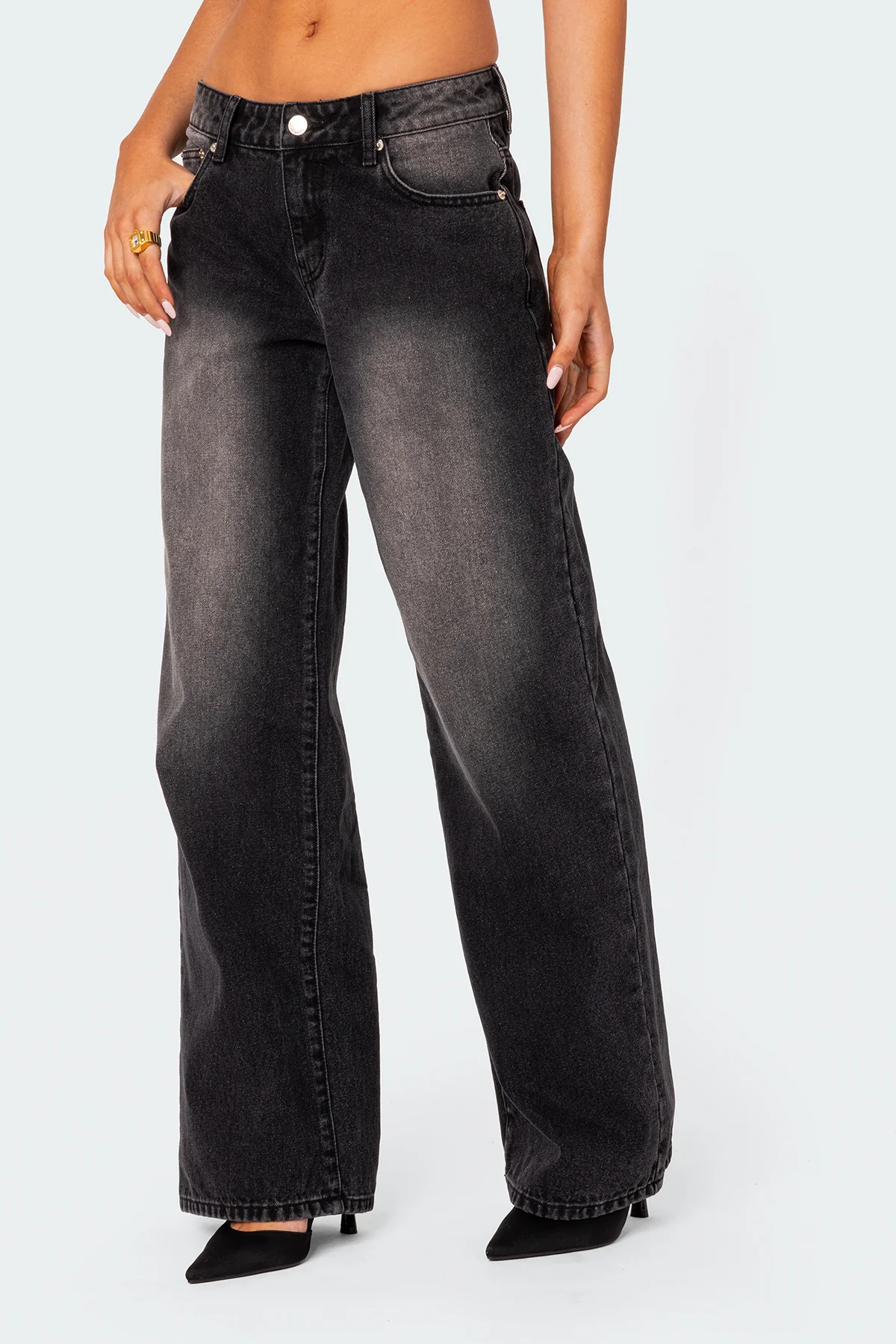 Magda Acid Wash Low Rise Baggy Jeans - Image 3