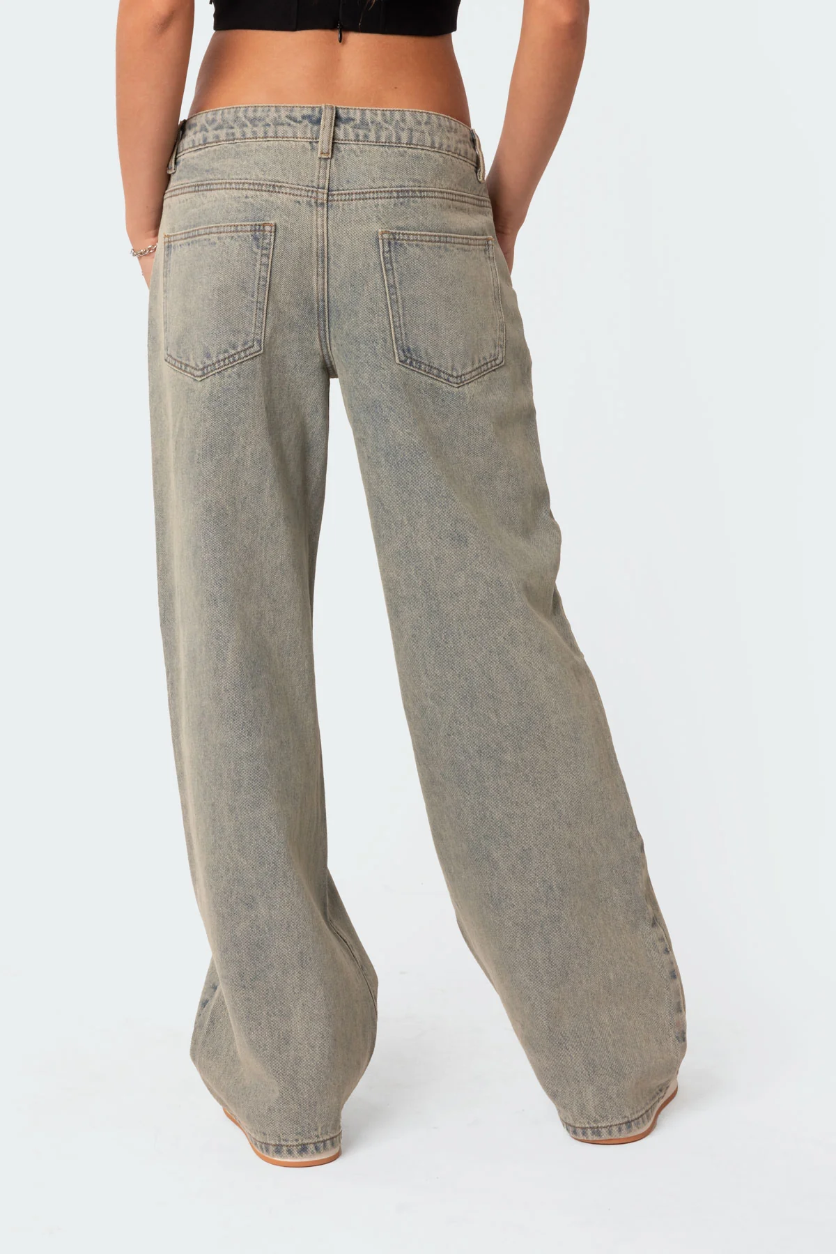 Magda Acid Wash Low Rise Baggy Jeans - Image 4