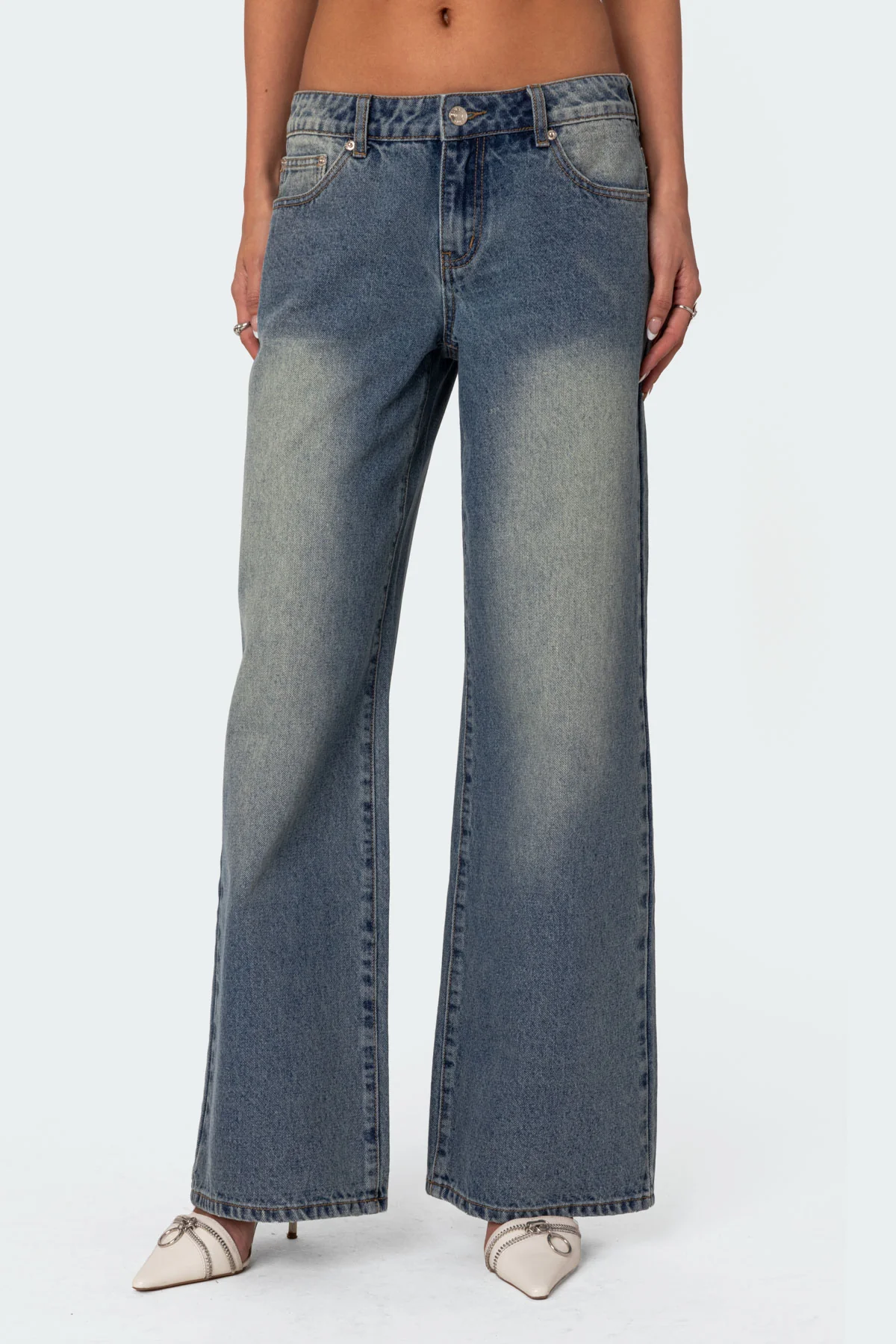 Magda Acid Wash Low Rise Baggy Jeans - Image 2